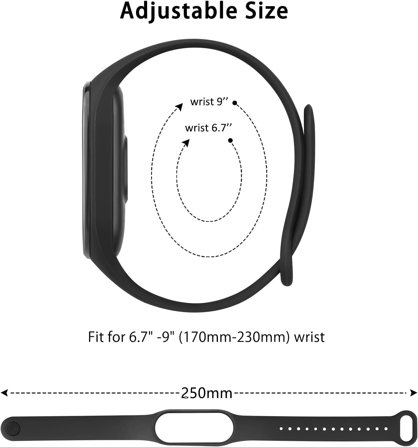 3 Pack Waterproof Replacement Bands for Xiaomi Mi Band 7/6/5 & Amazfit Band 5 - Soft Silicone Sports Wristbands for Men & Women - Perfect for Swimming, Running & Everyday Wear