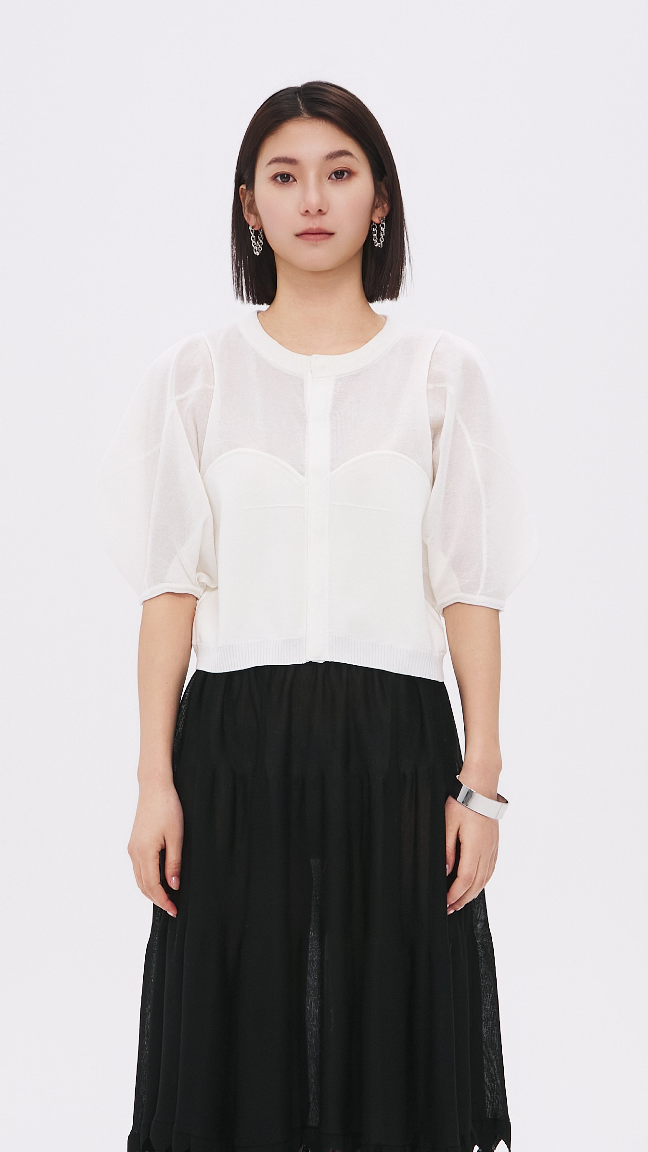 Stylish Puff Sleeve Knit Top for Women - Trendy Casual & Office Wear - Perfect for Spring Outfits, Date Nights & Work Attire
