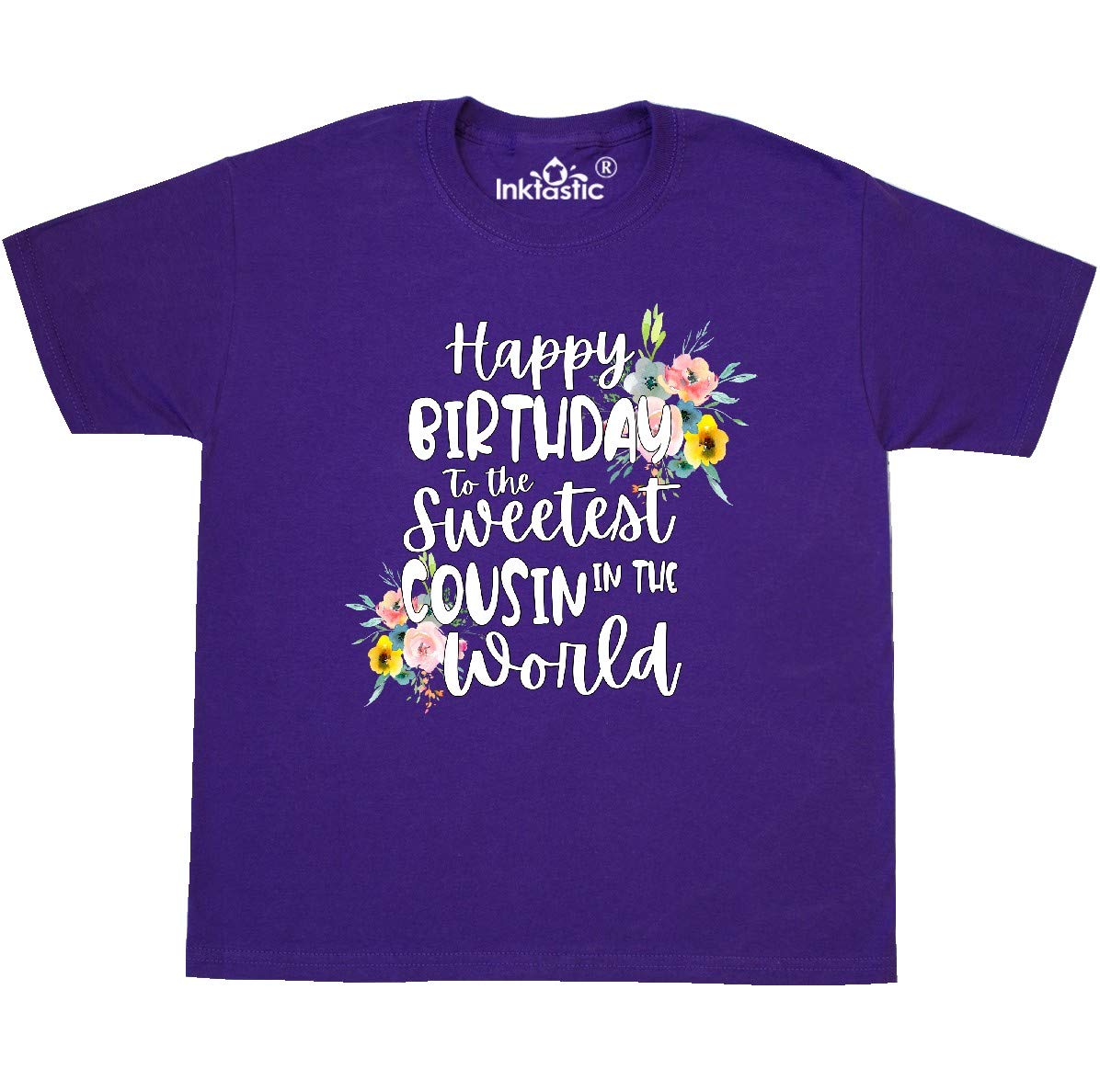 Happy Birthday to The Sweetest Cousin in The World Youth T-Shirt - Cute Cousin Birthday Gift for Kids & Teens - Perfect for Parties, Family Gatherings & Special Celebrations