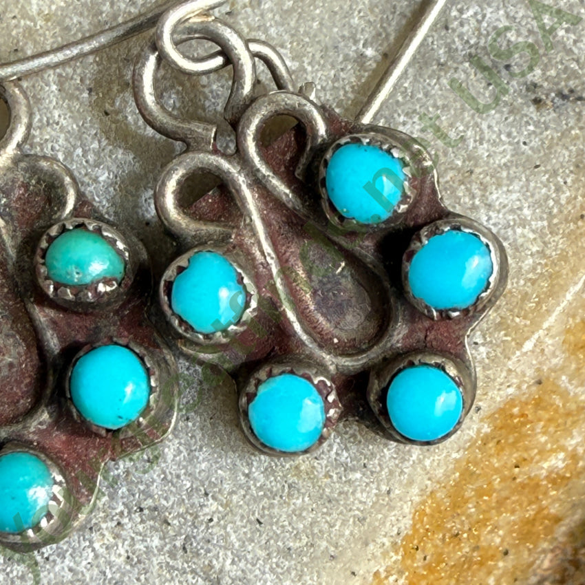 Vintage Navajo Sterling Silver Snake Eye Turquoise Earrings for Women – Handmade Native American Jewelry for Boho, Western & Festival Fashion