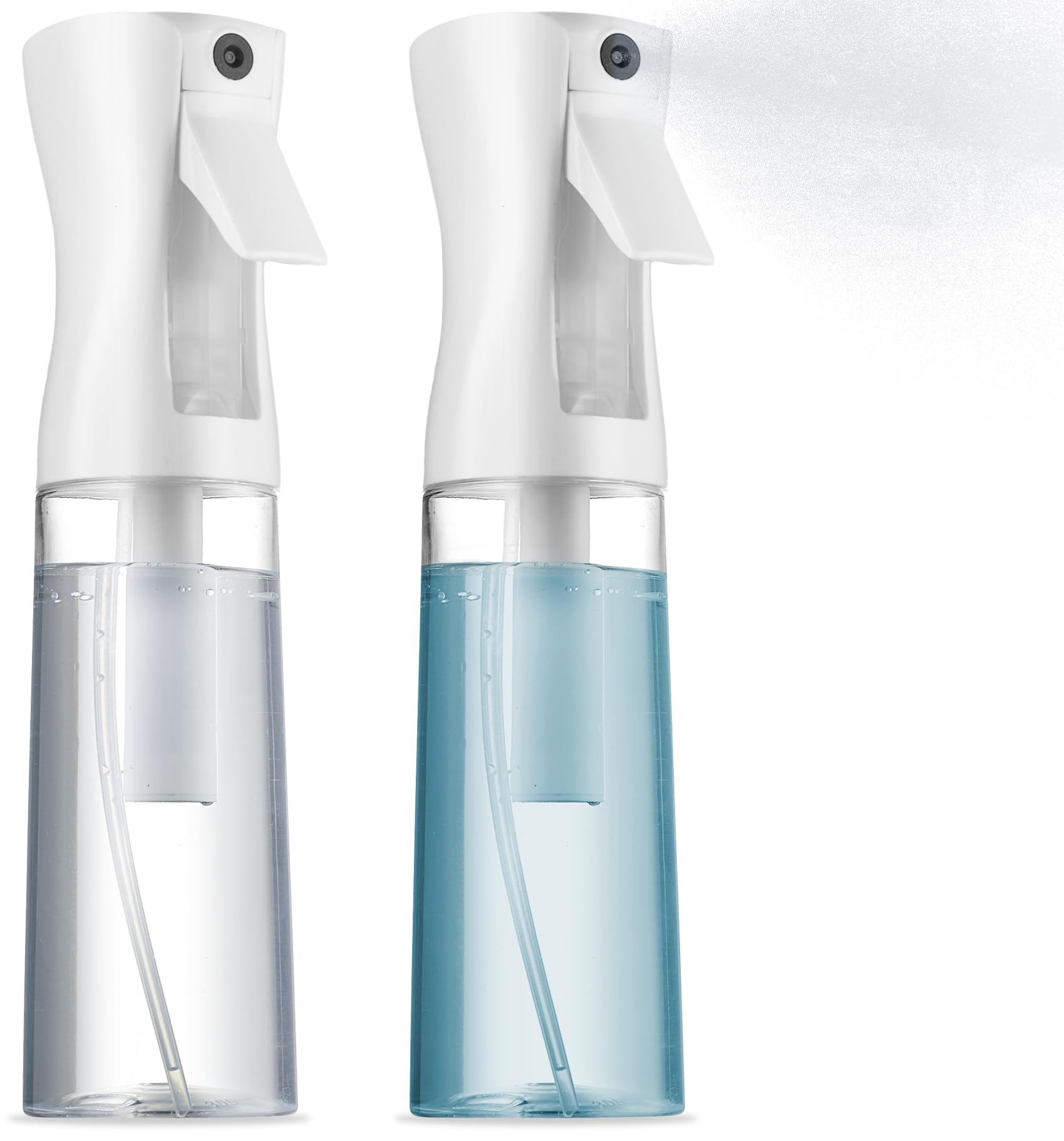 2 Pack Continuous Spray Bottles - Ultra Fine Mist Sprayer for Hair, Plants & Cleaning | 6.8oz/200ml Water Spray Bottle for Hairstyling, Salon, Gardening & Home Use | Reusable Mister Bottles for Styling, Moisturizing & Disinfecting