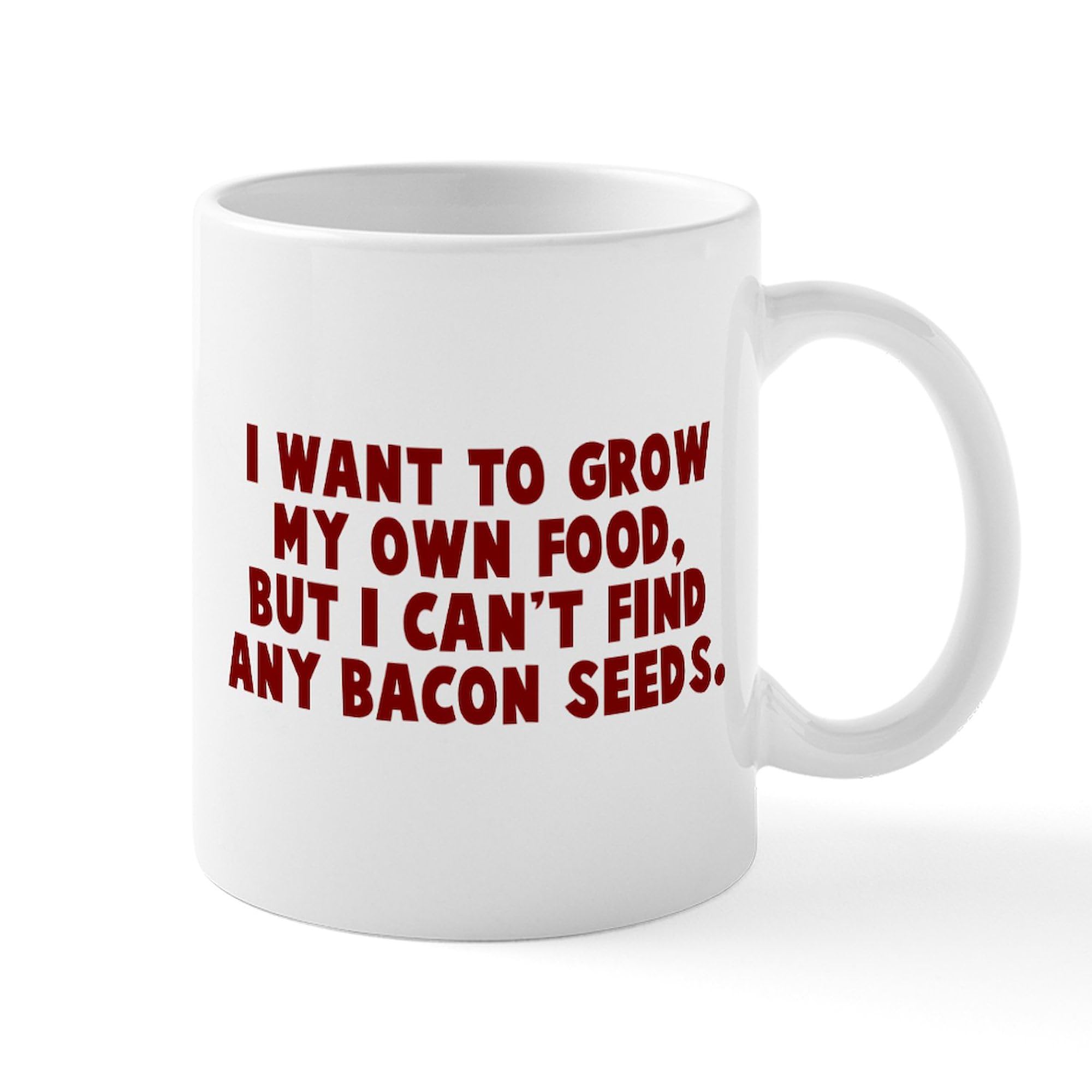 Premium 11 oz (325 ml) Ceramic Coffee Mug - Funny Bacon Seeds Design - Perfect for Coffee, Tea & Hot Drinks at Home, Office or Gifts