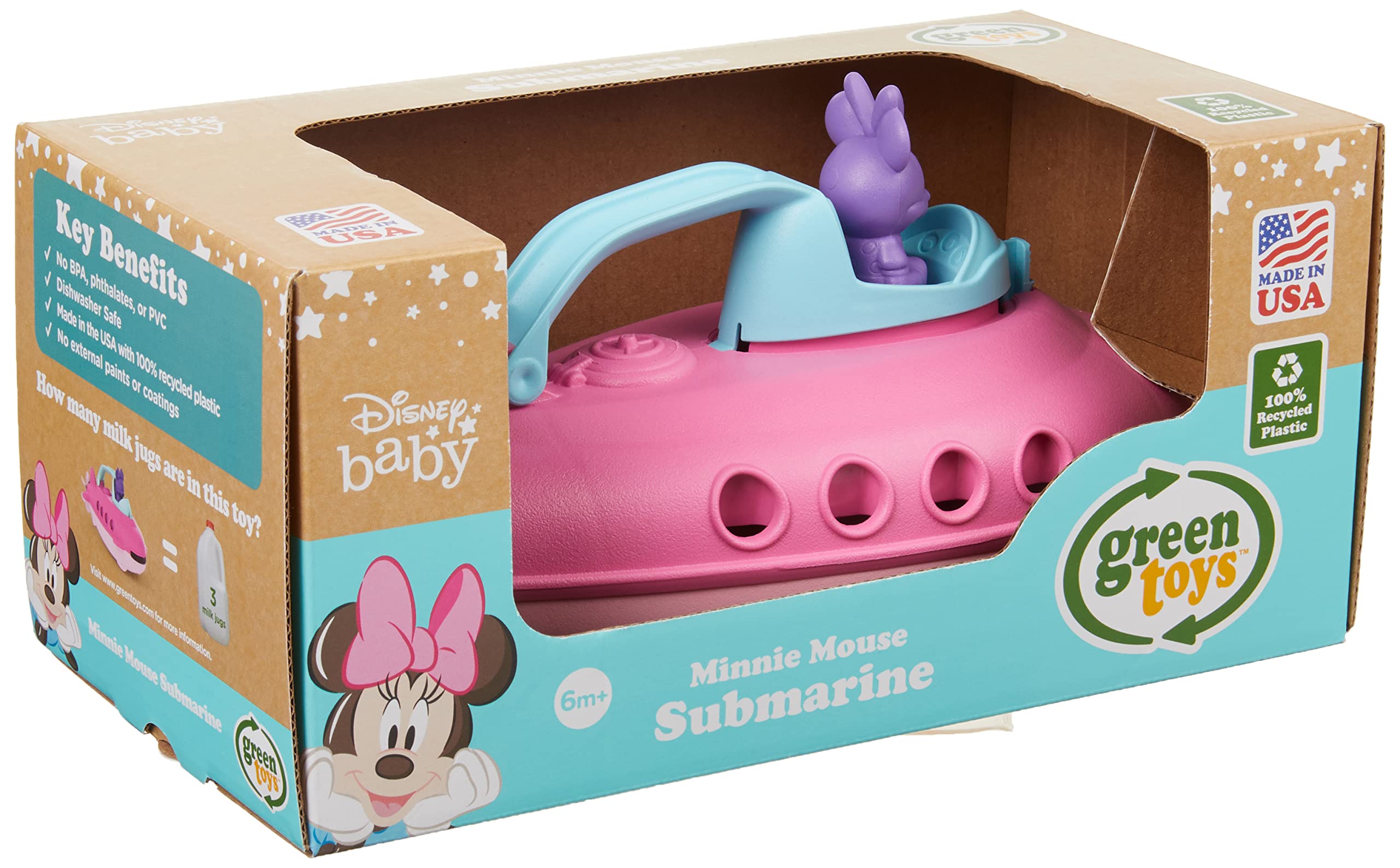 Minnie Mouse Submarine Toy - Pink Top for Kids | Eco-Friendly Bath & Pool Play | Perfect for Disney Fans & Toddlers