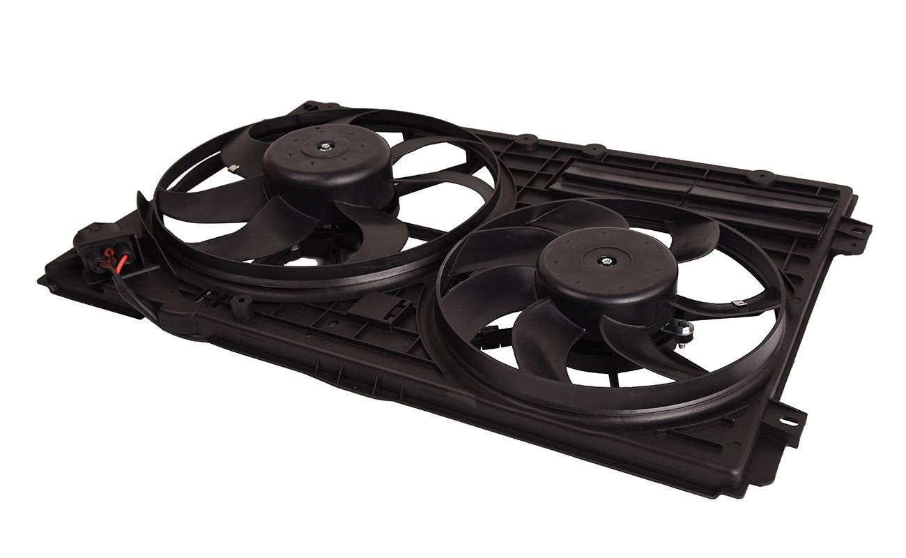 Bapmic 1K0959455DG Electric Cooling Fan Assembly Replacement for Audi A3 TT Jetta Passat Golf - High Performance Radiator Cooling Fan for Engine Overheating Protection - Perfect for Summer Driving & Heavy Traffic Conditions