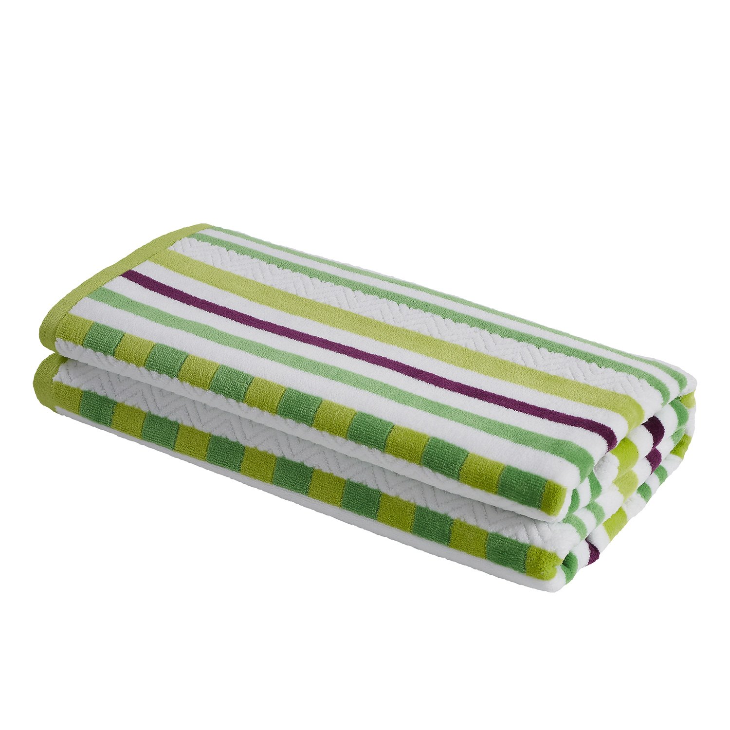 Premium Oversized 2-Piece Beach Towel Set - Ultra Absorbent & Quick-Drying Cotton Striped Towels (34