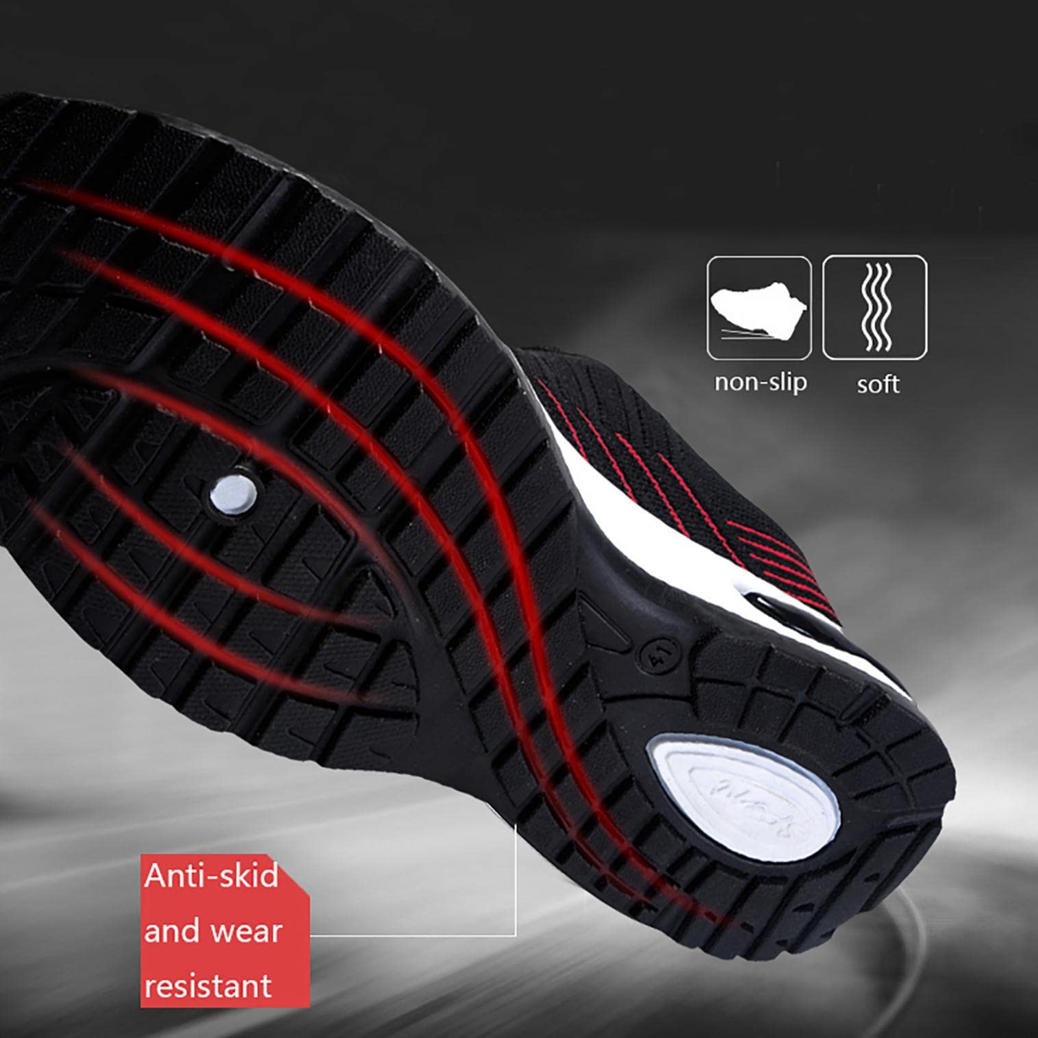 Hbeylia Men's Lace Up Sneakers - Lightweight Breathable Mesh Running Shoes for Men | Non-Slip Athletic Walking & Hiking Shoes | Perfect for Gym, Workout, Travel & Daily Wear