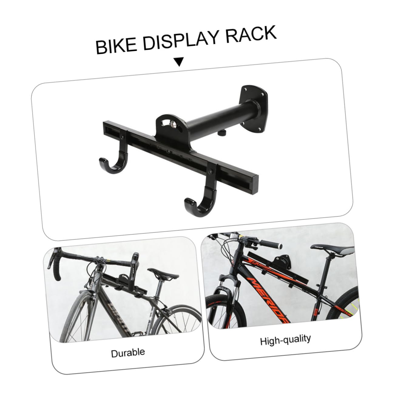 WOONEKY Bike Storage Rack - Wall Mount Bike Hanger & Stand for Bicycles | Space-Saving Bike Hook Organizer for Garage, Apartment & Indoor Cycling Storage