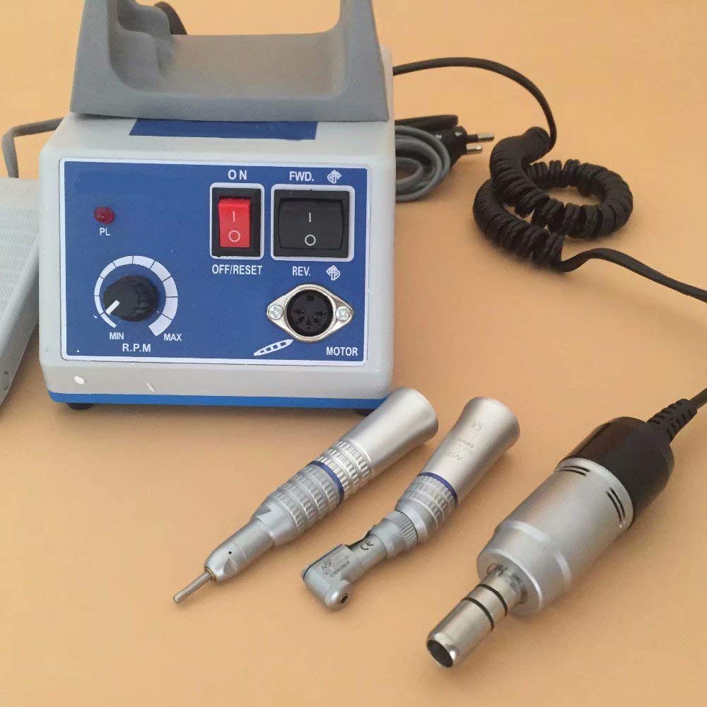 Professional Lab Model Nail Drill Machine - 35000 RPM High Speed Micro Motor with Contra Angle & Straight Nose Handpiece for Nail Art, Acrylics & Pedicures - Perfect for Salon, Spa & Home Manicure Use