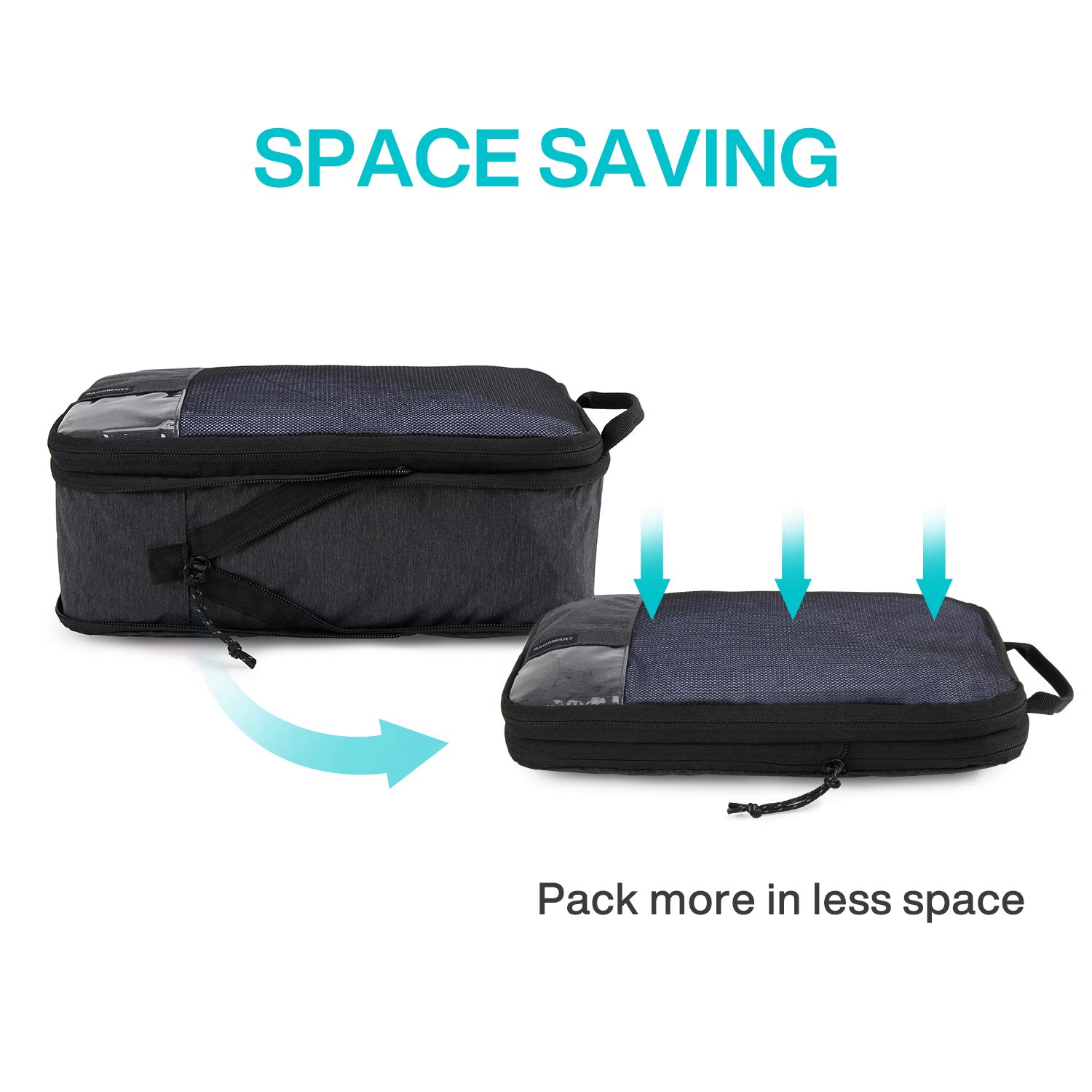 BAGSMART 6/4/2 Set Travel Compression Packing Cubes - Lightweight Luggage Organizer for Suitcase, Durable Travel Accessories & Vacation Essentials (Perfect for Business Trips, Vacations & Backpacking)