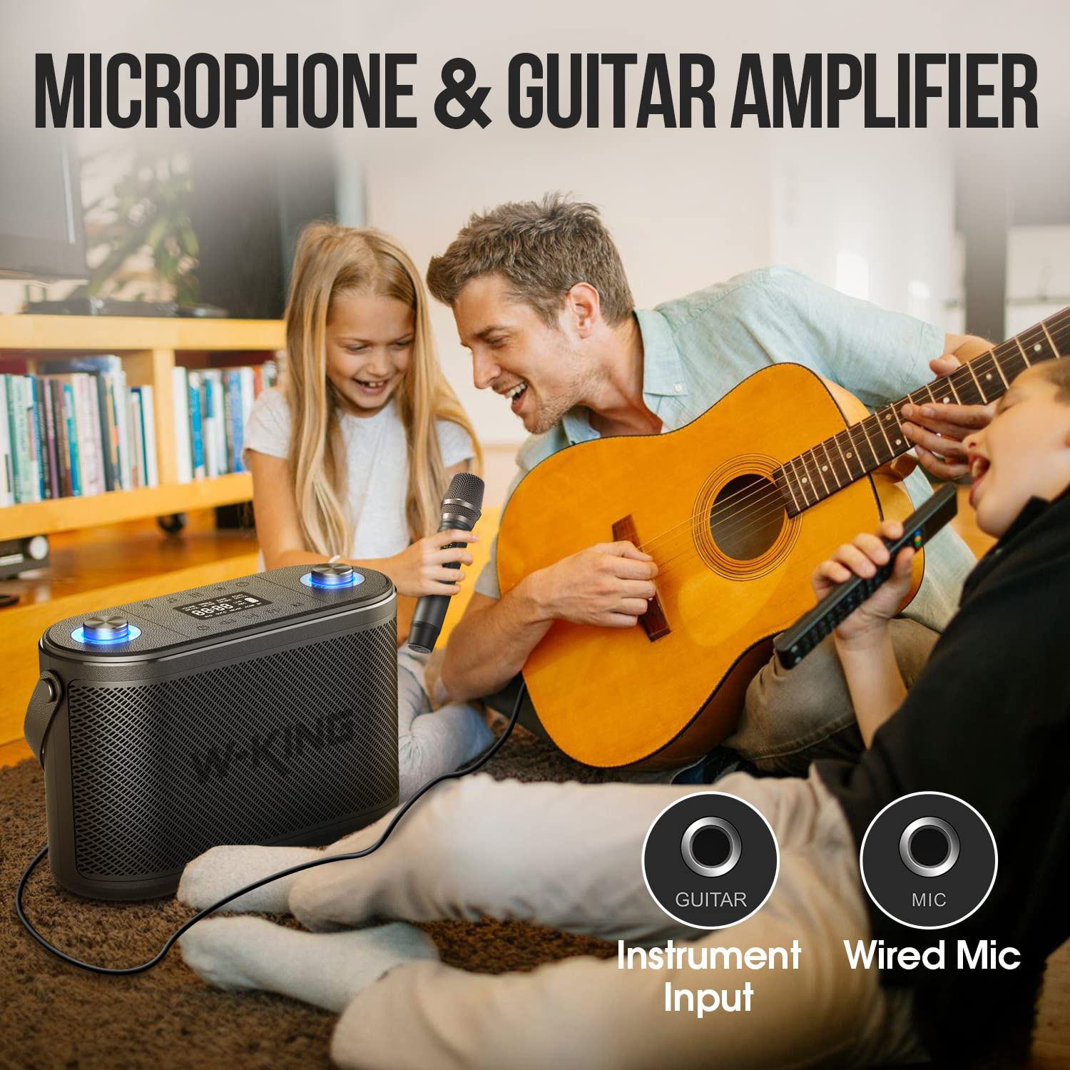 W-KING 240W Peak Bluetooth Speaker with Huge Bass - 2.1CH 3-Way Portable Wireless Speaker, Adjustable Bass & Treble, Guitar Port, UHF Mic, Live Monitoring - Perfect for Outdoor Parties, Camping & Home Entertainment