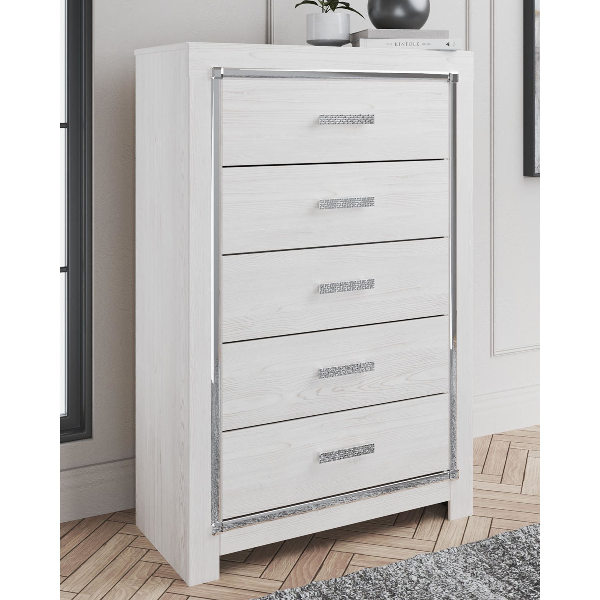 Altyra White Chest - Stylish and Durable Storage Solution for Bedroom, Living Room, or Office Organization