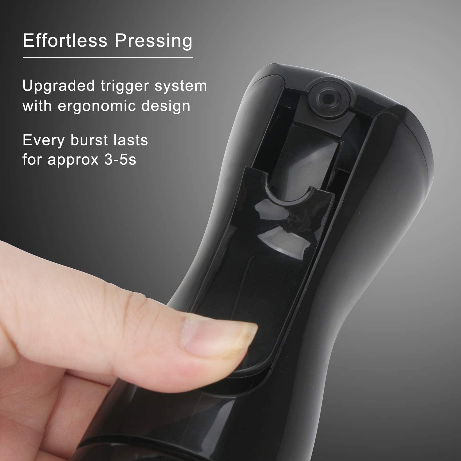 BIRZAR 300ML Refillable Spray Bottle - Hair Mist, Facial Spray, Salon Water Sprayer, Laundry & Cleaning Spray Bottle (Black) - Perfect for Hair Styling, Skincare, Plants & Home Use