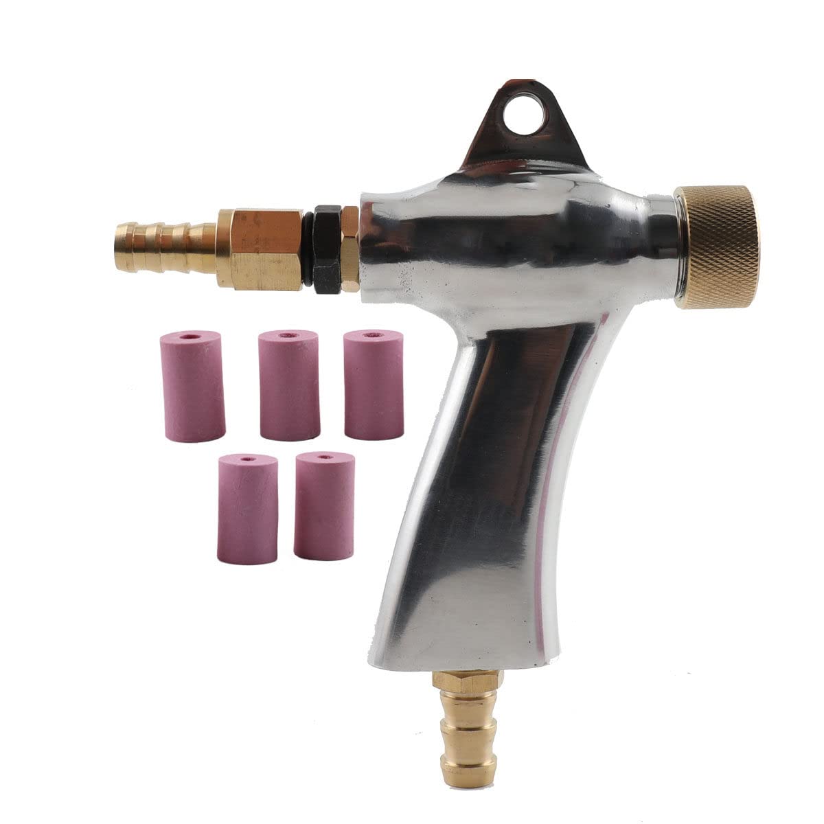 Air Sand Blaster Gun Kit with 5 Ceramic Nozzles - Professional Sandblasting Tool for Metal, Wood & Auto Restoration | Perfect for Sand Blasting Cabinets, Rust Removal & Surface Preparation
