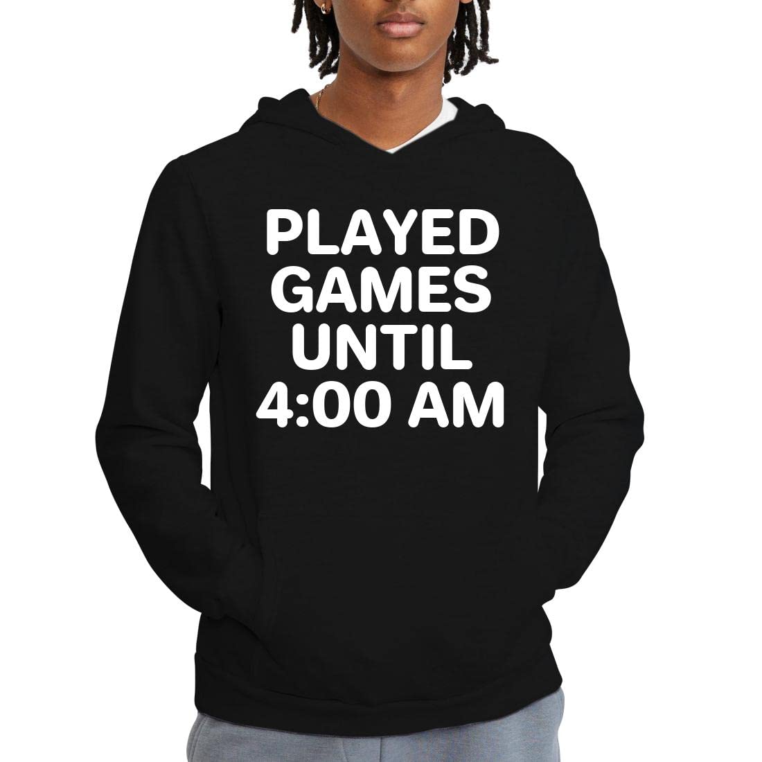 Men's Comfortable Hoodie Sweatshirt for Late Night Gaming | Soft Cotton Pullover with Kangaroo Pocket - Perfect for Gaming Sessions, Lounge Wear & Casual Outfits