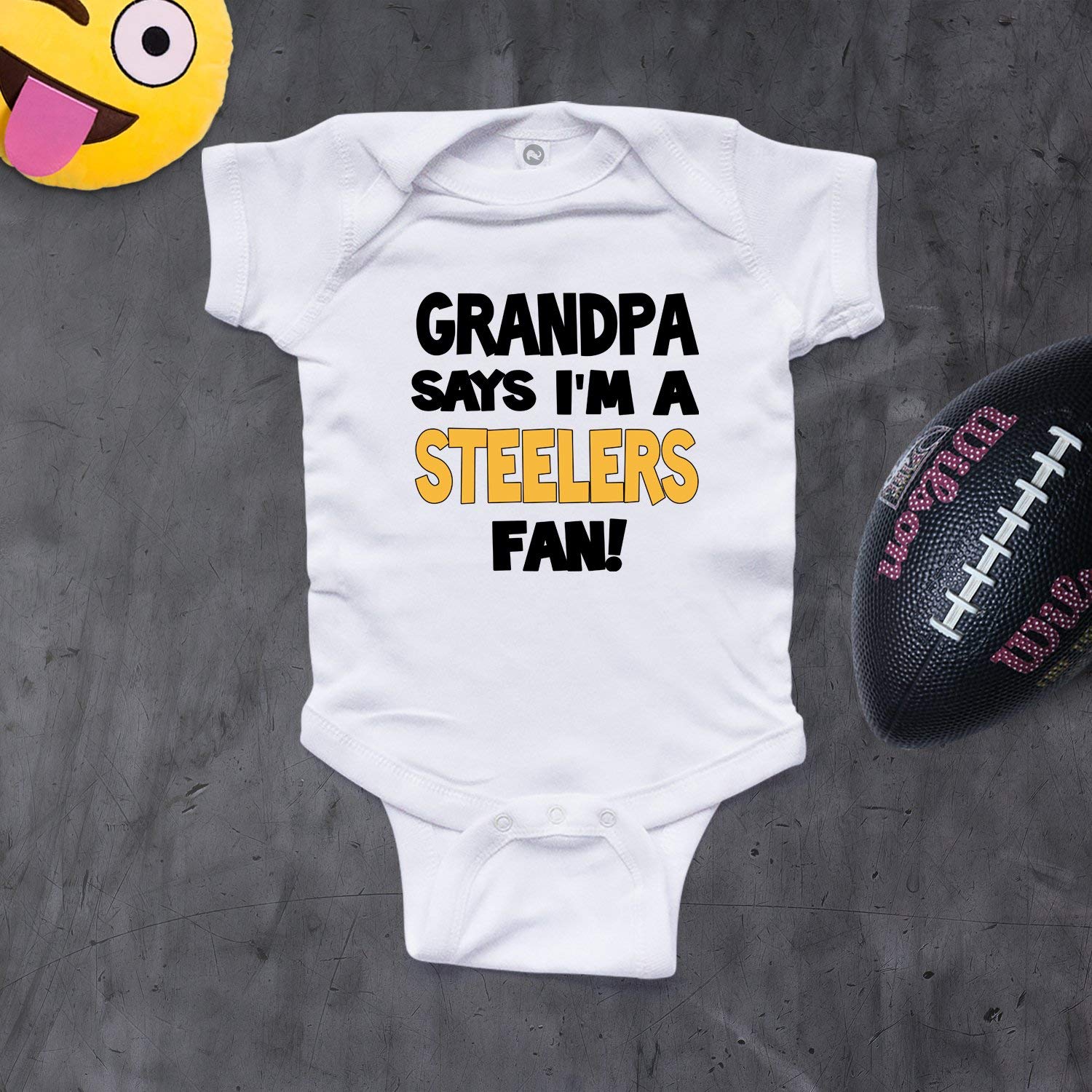 Baby Steelers Fan Bodysuit - Grandpa's Gift for Football Games