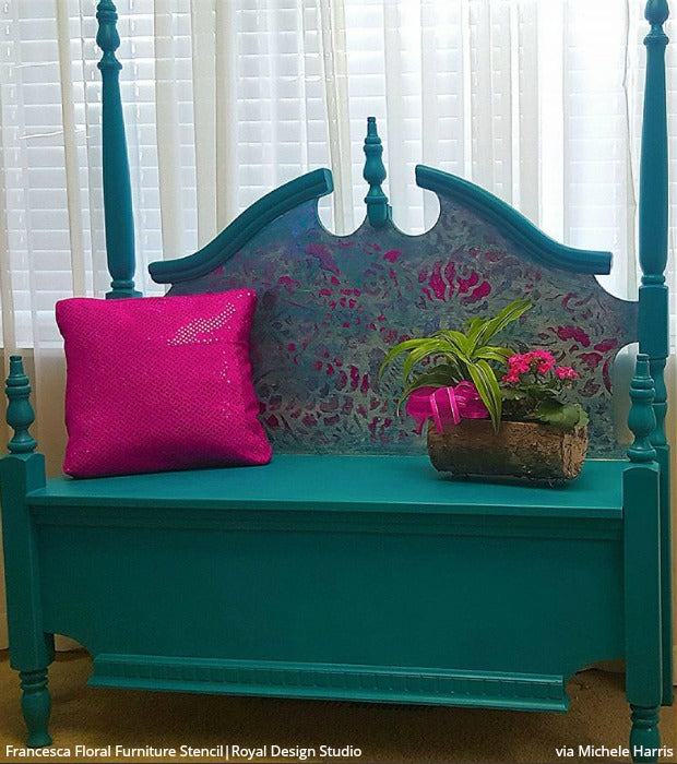 Francesca Floral Damask Furniture Stencil - Reusable DIY Painting Template for Wood, Walls & Fabric - Perfect for Home Decor, Crafts & Upcycling Projects