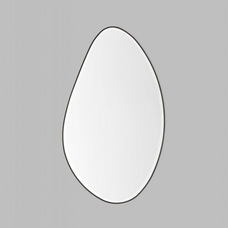 MIDDLE OF NOWHERE Pebble Mirror - Black Wall Mirror 47x28 Inches (120x70cm) - Modern Round Bathroom & Bedroom Decor - Perfect for Vanity, Entryway, and Living Room