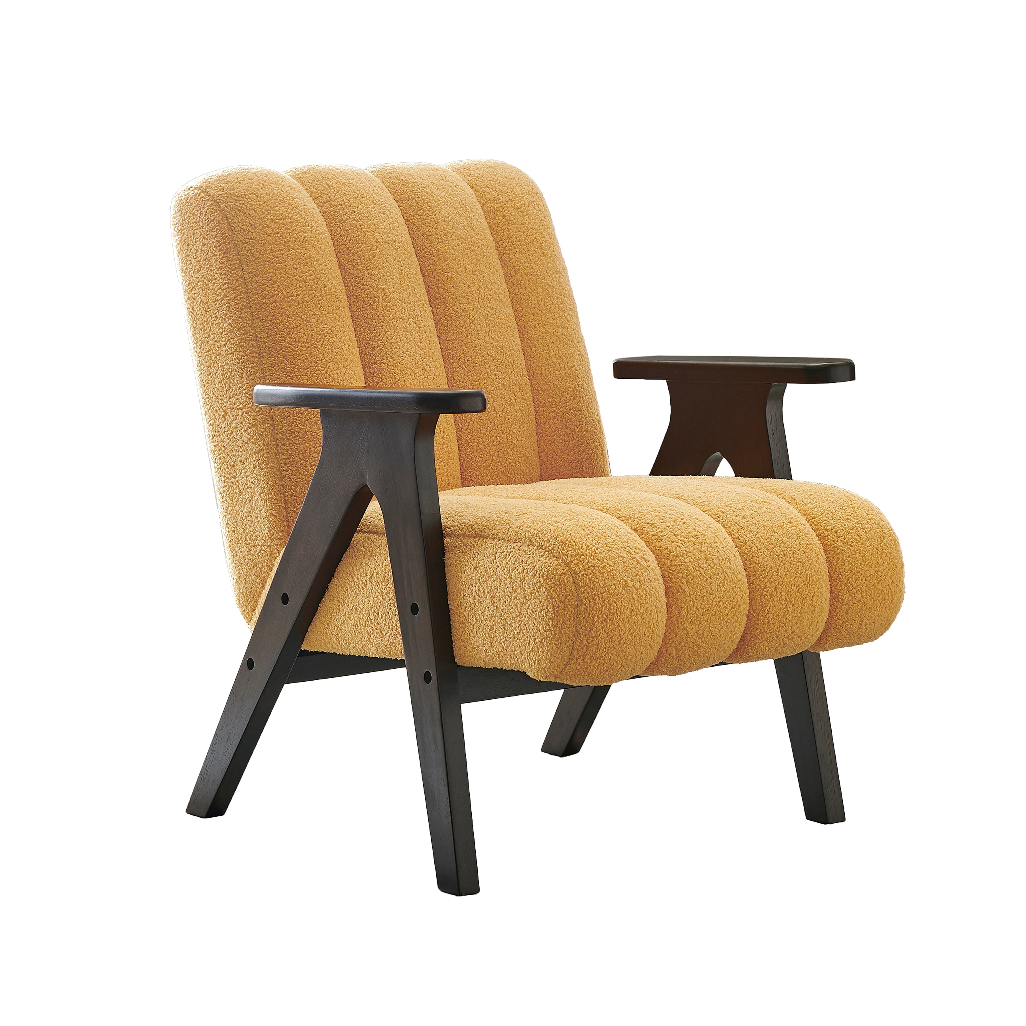 Roundhill Furniture Rella Modern Accent Chair with Espresso Wood Frame - Stylish Living Room Seating for Home Office, Lounge & Bedroom Decor