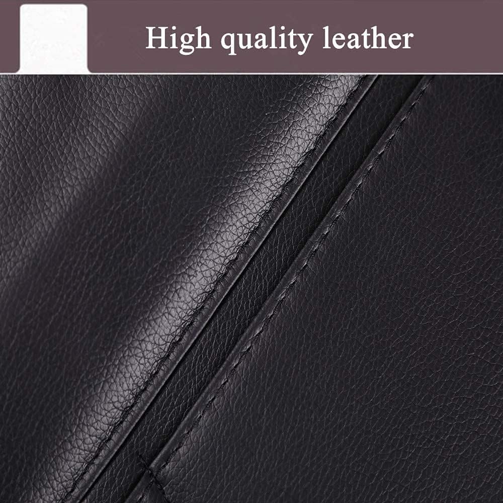 2 Pack Premium PU Leather Car Seat Back Organizer - Universal Fit Seat Protector with Cup Holders & Kick Mats - Black - Perfect for Travel, Road Trips & Family Car Accessories