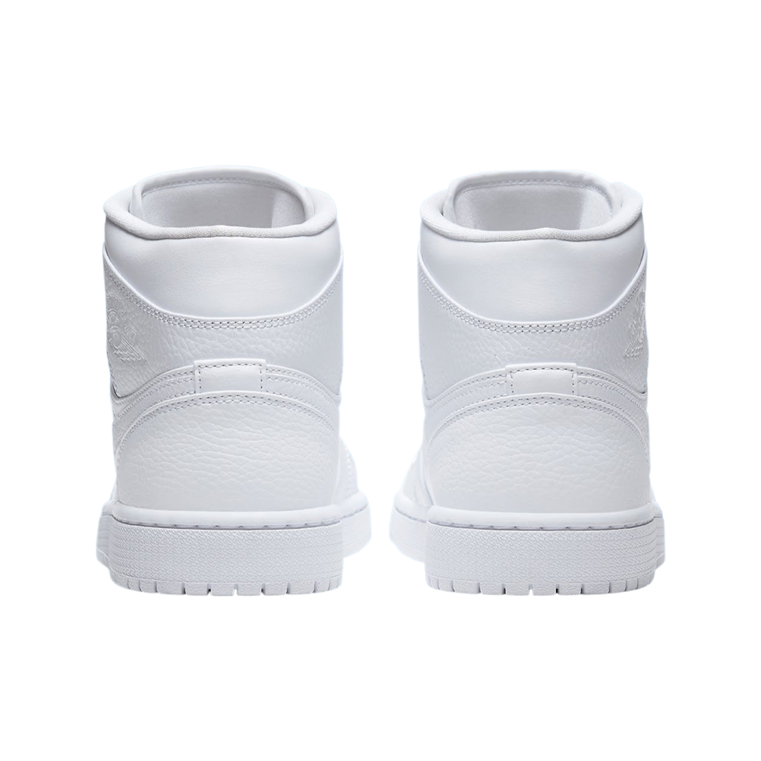 Air Jordan 1 Mid Triple White Sneakers - Men's Basketball Shoes for Casual Wear & Street Style | Perfect for Everyday Fashion & Sports Enthusiasts