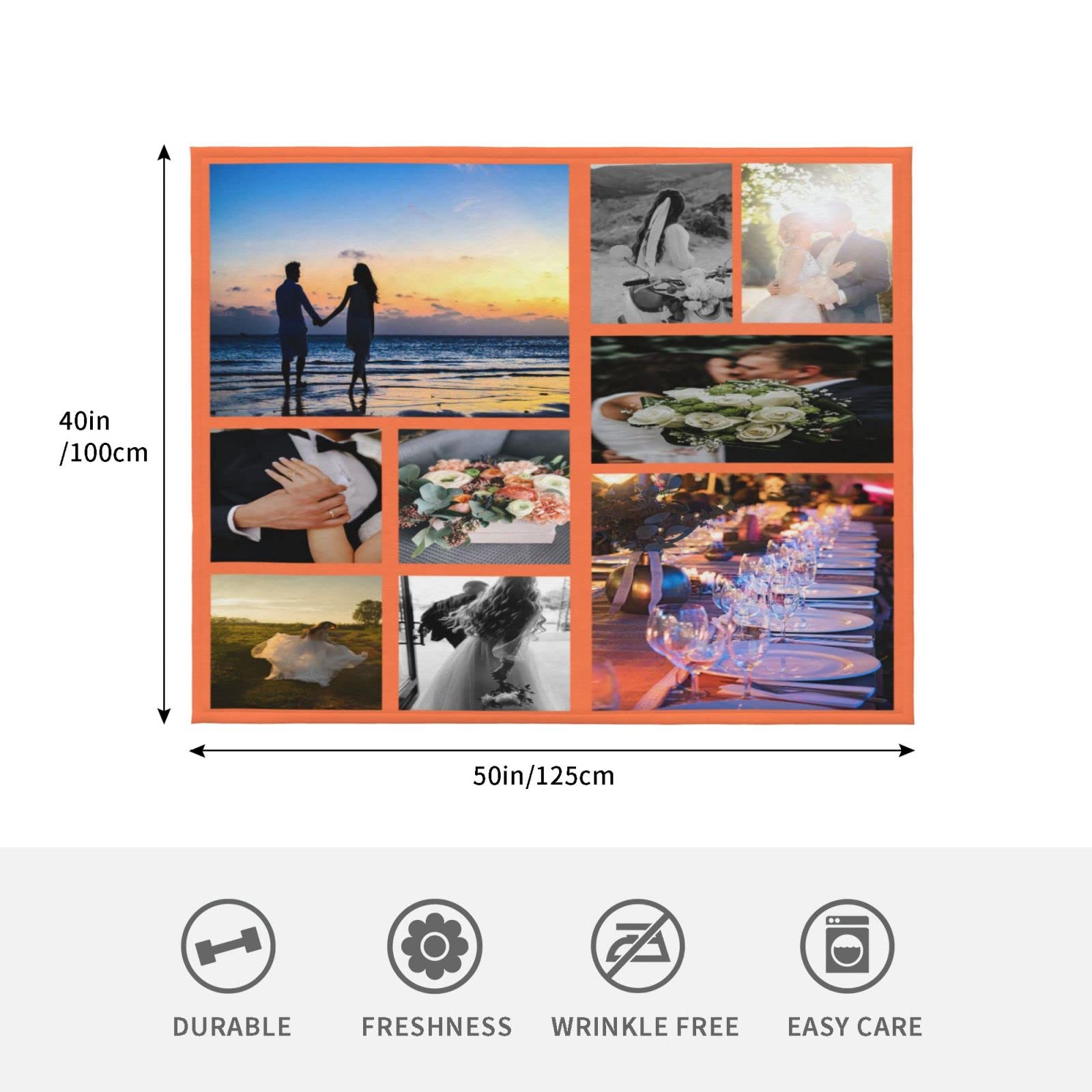 **Custom Photo Blankets & Throws - Personalized with Your Own Pictures - Unique Wedding Gifts for Couples - Perfect for Anniversaries, Home Decor & Cozy Nights**
