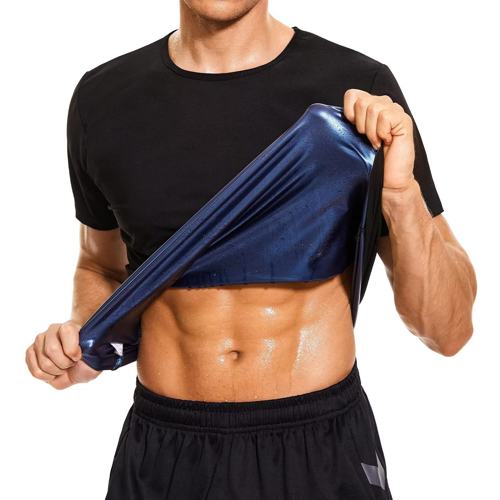 TERODACO Men's Sauna Sweat Vest - Heat Trapping Workout Shirt for Weight Loss & Body Shaping - Tank Top Sauna Suit for Fitness, Running & Gym Training