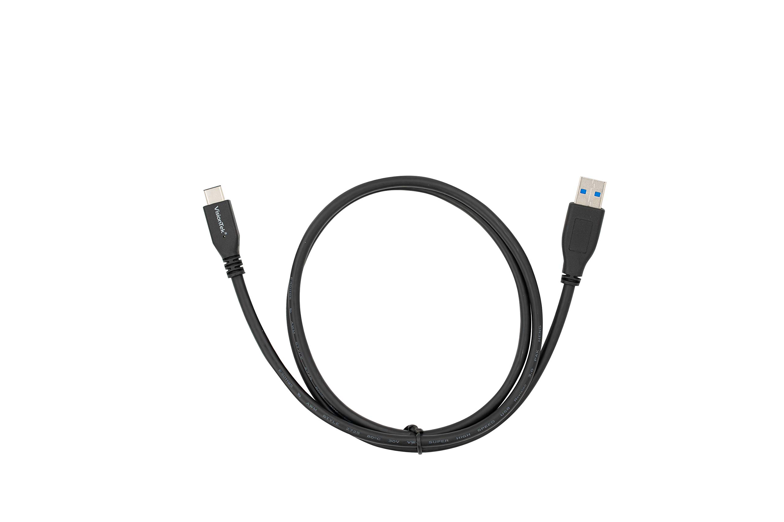 VisionTek USB 3.1 Gen 2 Type C to Type A Cable 10Gbps 1M (3.3ft) Fast Charging & Data Sync for MacBook, Samsung Galaxy, iPhone 15 - Perfect for Office, Travel & Home Use