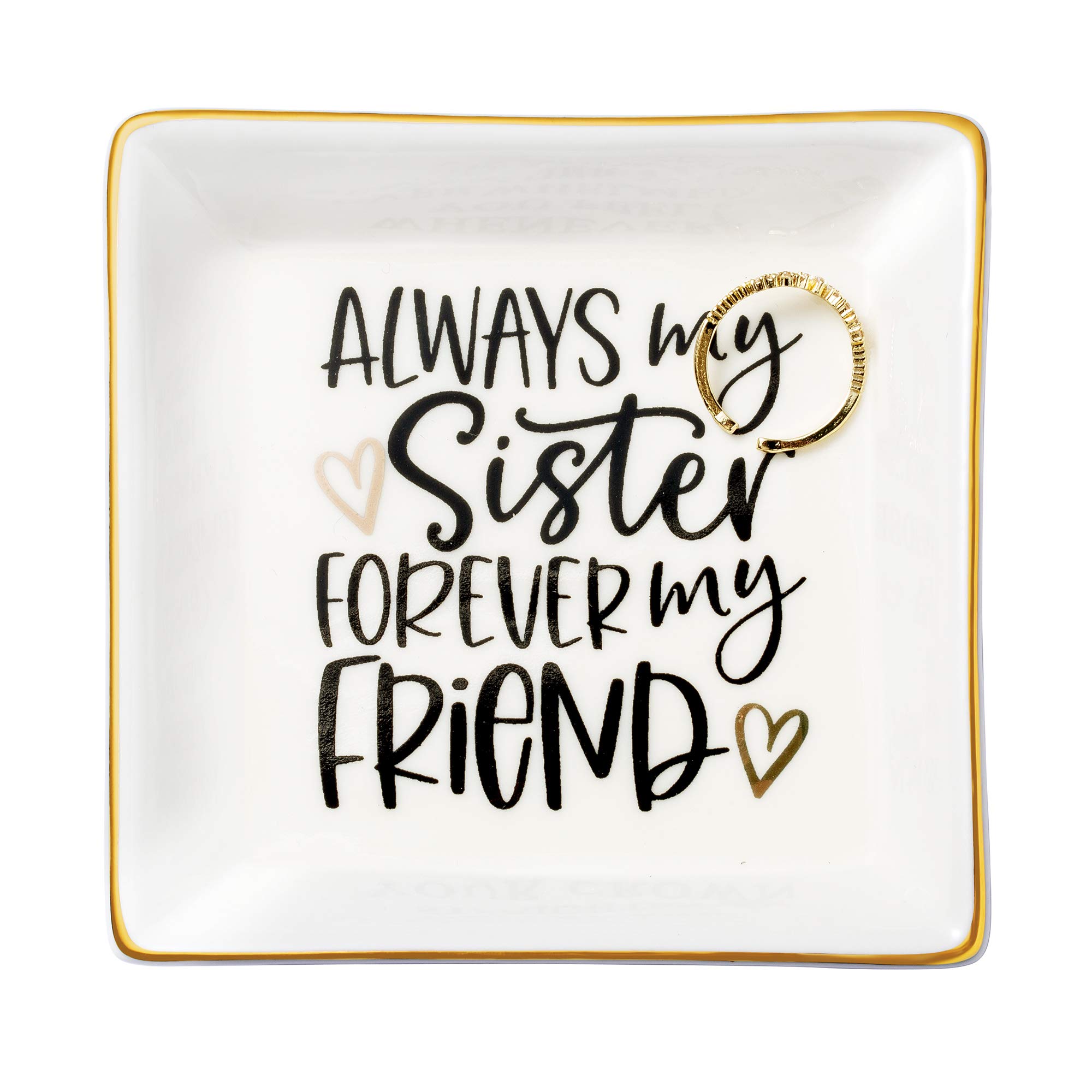Unique Sister Birthday Gift - Elegant Trinket Dish Tray for Women | Thoughtful Present for Sister, Mom, Mother's Day, Thanksgiving & Christmas | Perfect for Jewelry Storage, Home Decor & Special Occasions