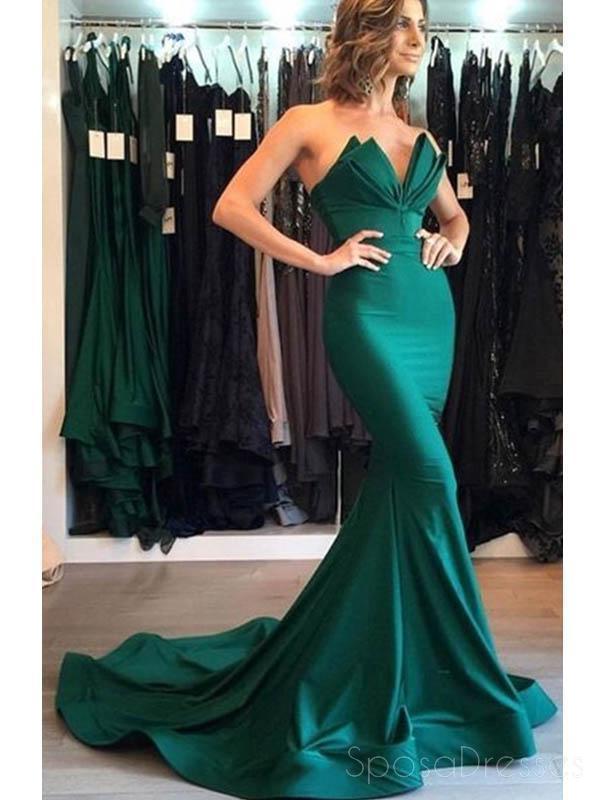 Elegant Emerald Green Mermaid Prom Dress for Formal Events | Affordable & Simple Design | Perfect for Homecoming, Ball, and Evening Parties
