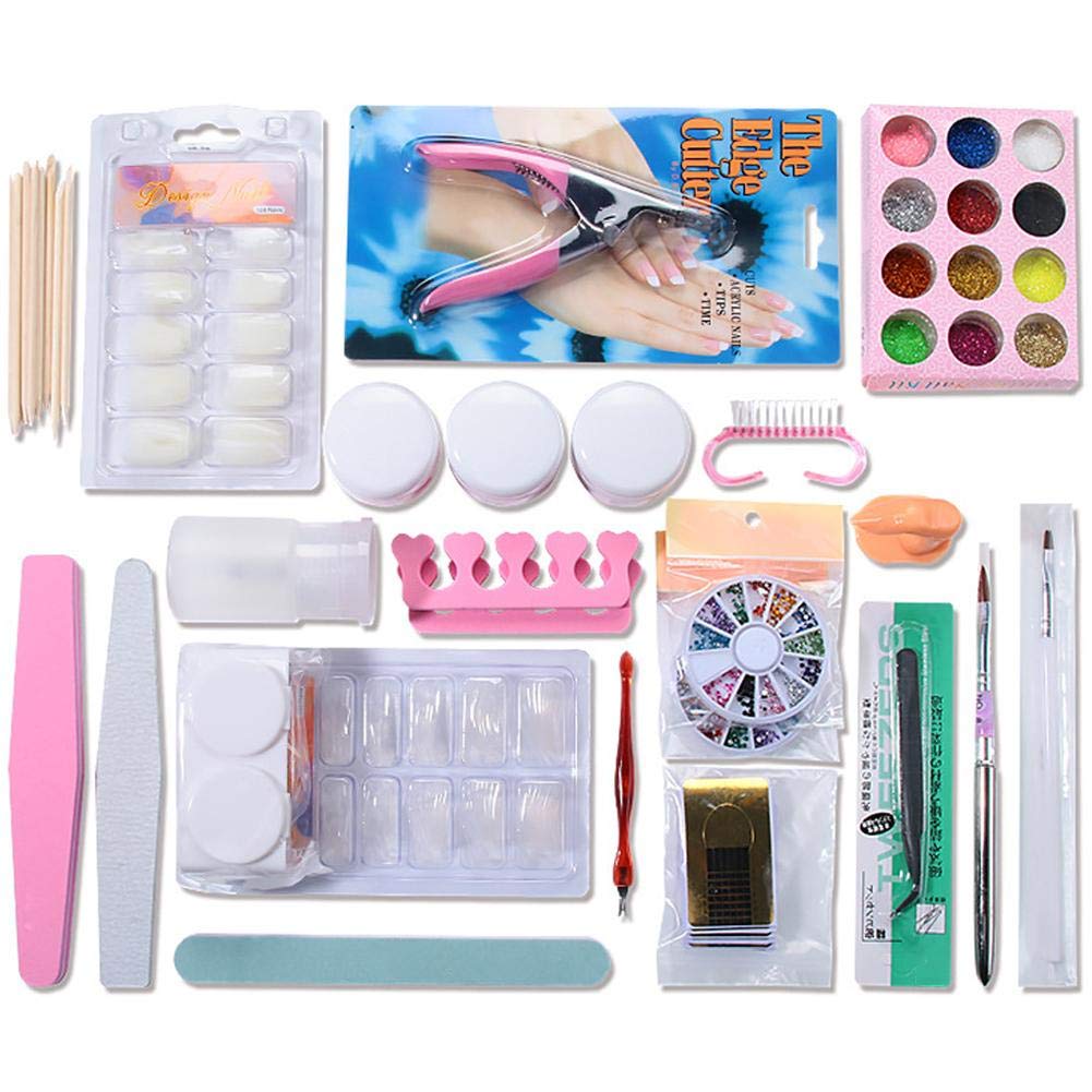 Professional Nail Art Kit - 15-Piece Acrylic Nail Tools Set with Glitter Powder, Brushes & Decorations | DIY Manicure Supplies for Home Salon & Nail Art Enthusiasts | Perfect for Gel Extensions, French Tips & Creative Nail Designs