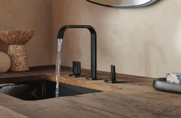 Allaria Matte Black Widespread Bathroom Faucet Knob Handle Kit (Pair) - HK5367 BL by Brizo - Perfect for Modern Bathroom Renovations & Upgrades