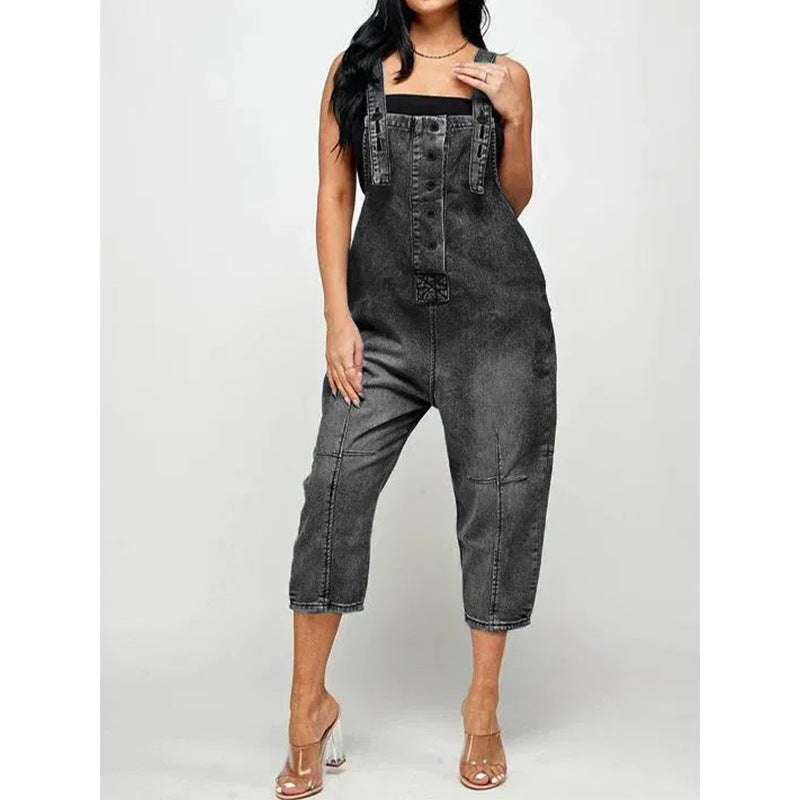 Women's Casual Fashion Siamese Suspender Jeans - High Waisted Denim Pants for Women | Perfect for Streetwear, Dating & Everyday Outfits