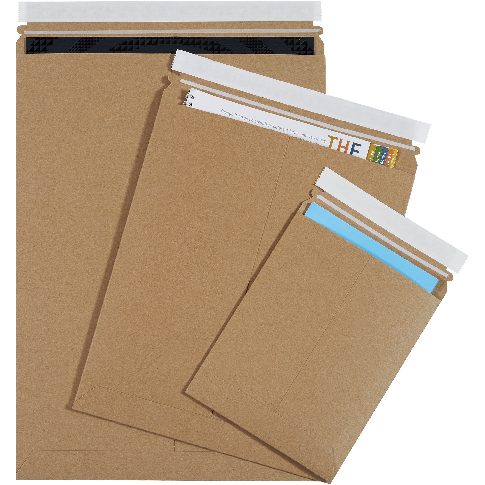 Tape Logic 11 x 13 1/2 Inch Stayflats Rigid Flat Mailers - Kraft Brown (100 Pack) | Photo & Document Mailers with Peel & Seal Closure | Easy Tear Strip Opening | Perfect for eBay, Etsy & Amazon Shipping