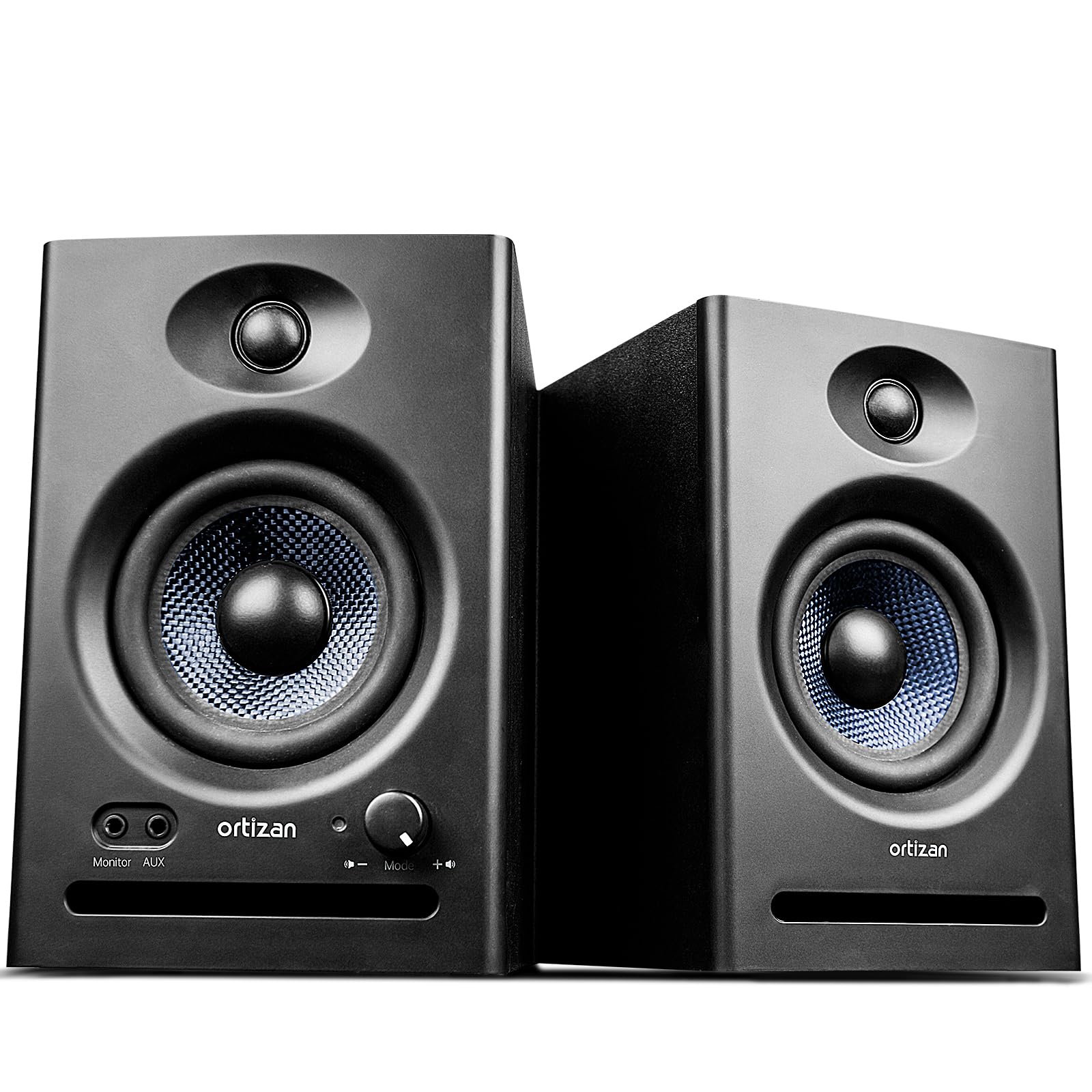 Ortizan C7 Studio Monitors - Bluetooth 5.3 Speakers for Music Production & Gaming (Black Pair) - Perfect for Home Studios & PC Setups
