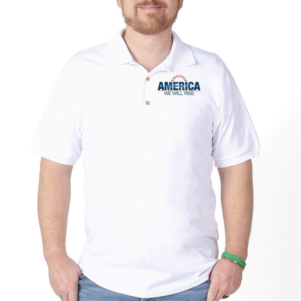 America We Will Rise Golf Shirt - Patriotic Polo for Men & Women - Perfect for Golf, Casual Wear & 4th of July Celebrations