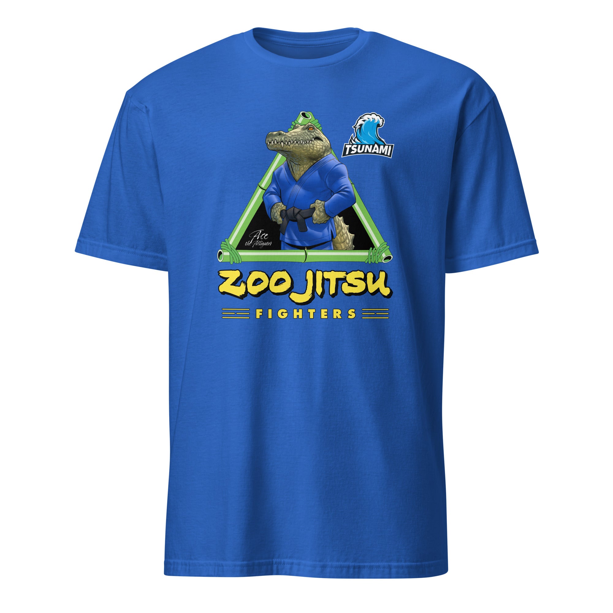 Zoo Jitsu Fighters Alligator Print Unisex Short Sleeve T-Shirt - Funny Animal Martial Arts Graphic Tee for Men & Women - Perfect for Gym, Casual Wear & Gifts