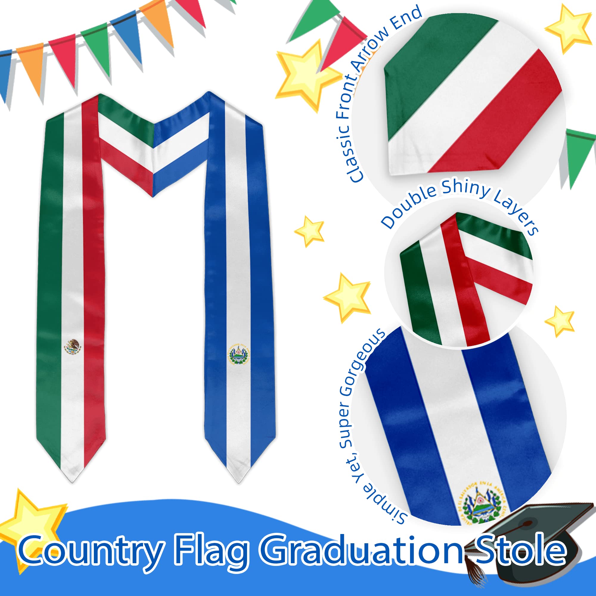 Graduation Stole Sash Scarf - Elegant Keepsake for Graduates, International Students - Perfect for Commencement Ceremonies & Photo Shoots