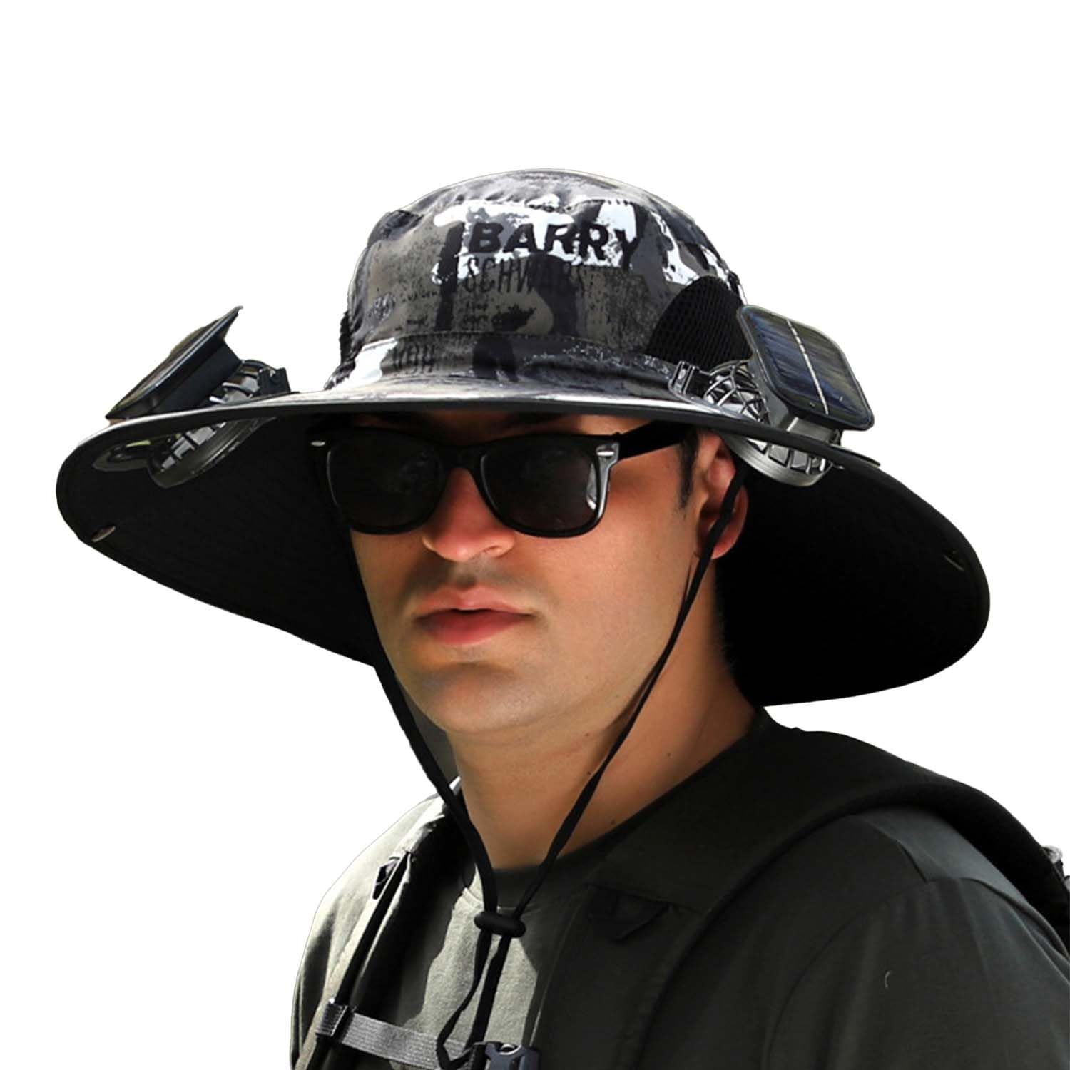 Solar Powered Wide Brim Sun Hat with Built-in Fan - UV Protection Outdoor Fishing Hat for Hiking, Gardening & Beach Activities