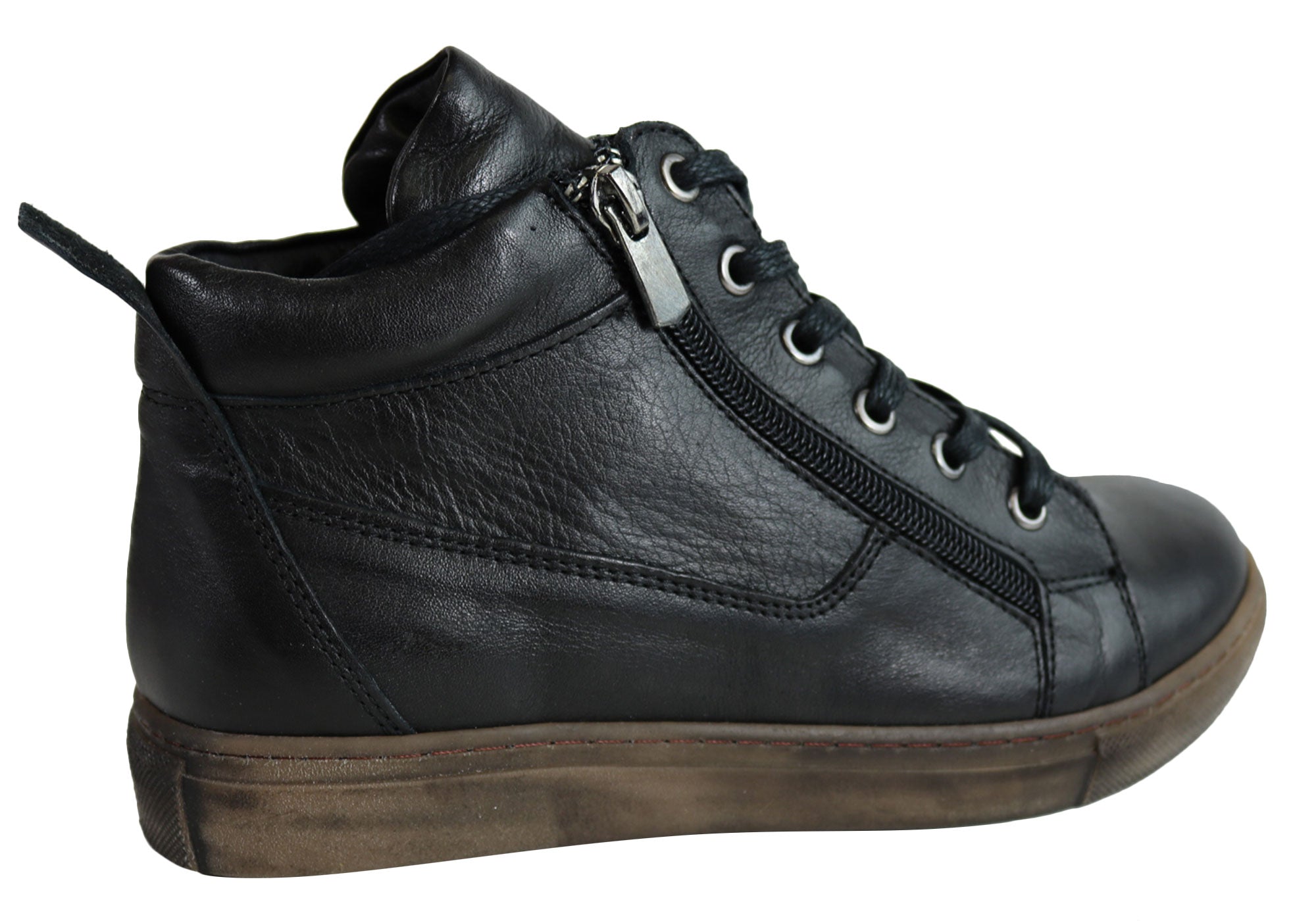 Women's Comfort EG1570 Flat Leather Ankle Boots - European Style for Casual Wear, Office & Walking