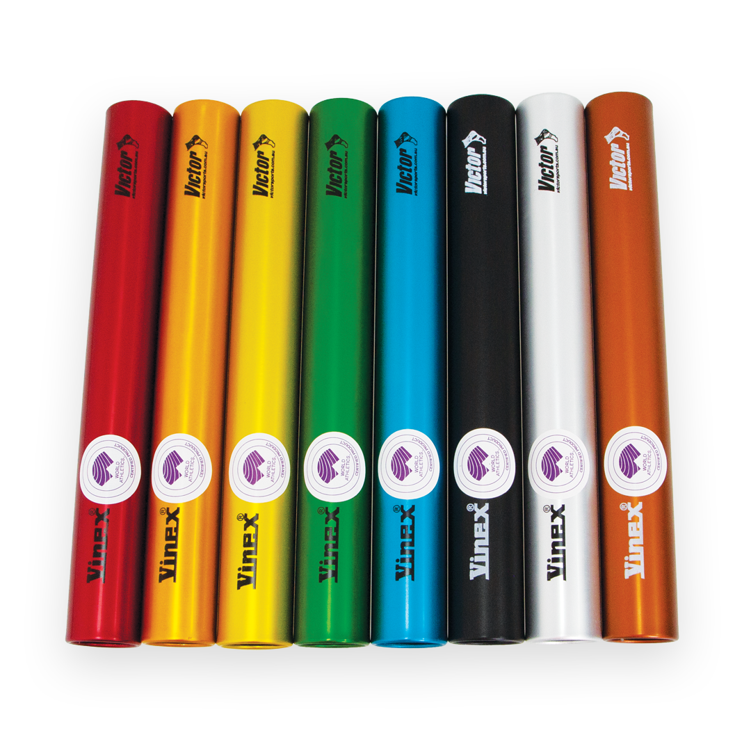 Victor Aluminum Relay Baton Set - Track & Field Competition Batons for Sprint Races, Sports Day Events & School Athletics - Lightweight & Durable for Kids & Adults