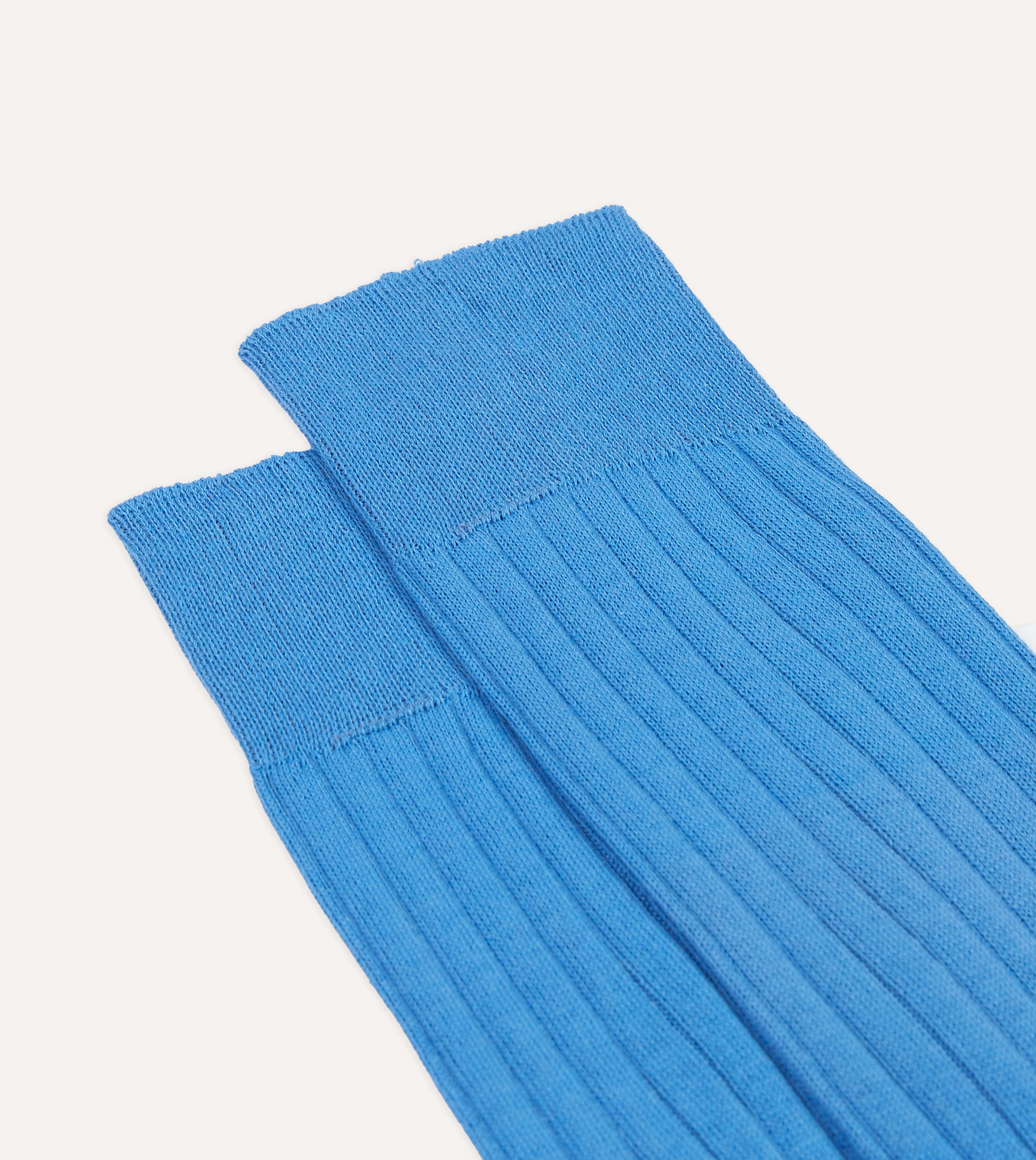 Sky Blue Cotton Mid Calf Socks for Women & Men - Soft Breathable Everyday Socks for Running, Hiking, Work & Casual Wear