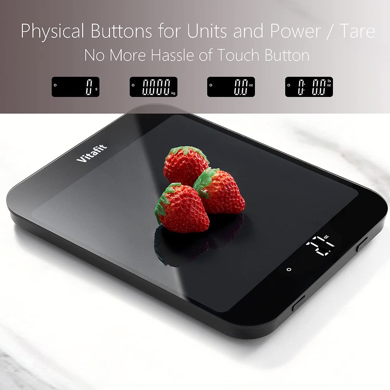 Vitafit Digital Bathroom Scale & 33lb Kitchen Scale - Accurate Body Weight & Food Measurement for Home, Gym, and Cooking - Perfect for Health Tracking & Meal Prep