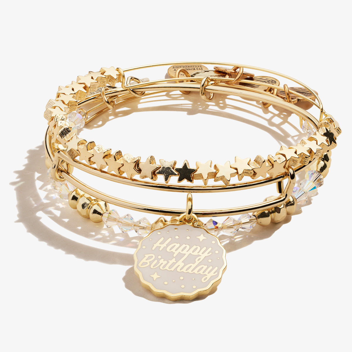 Happy Birthday Beaded Star Bangle Set - Trendy Beaded Bracelet Gift for Women & Girls - Perfect for Birthday Parties, Graduation & Special Occasions