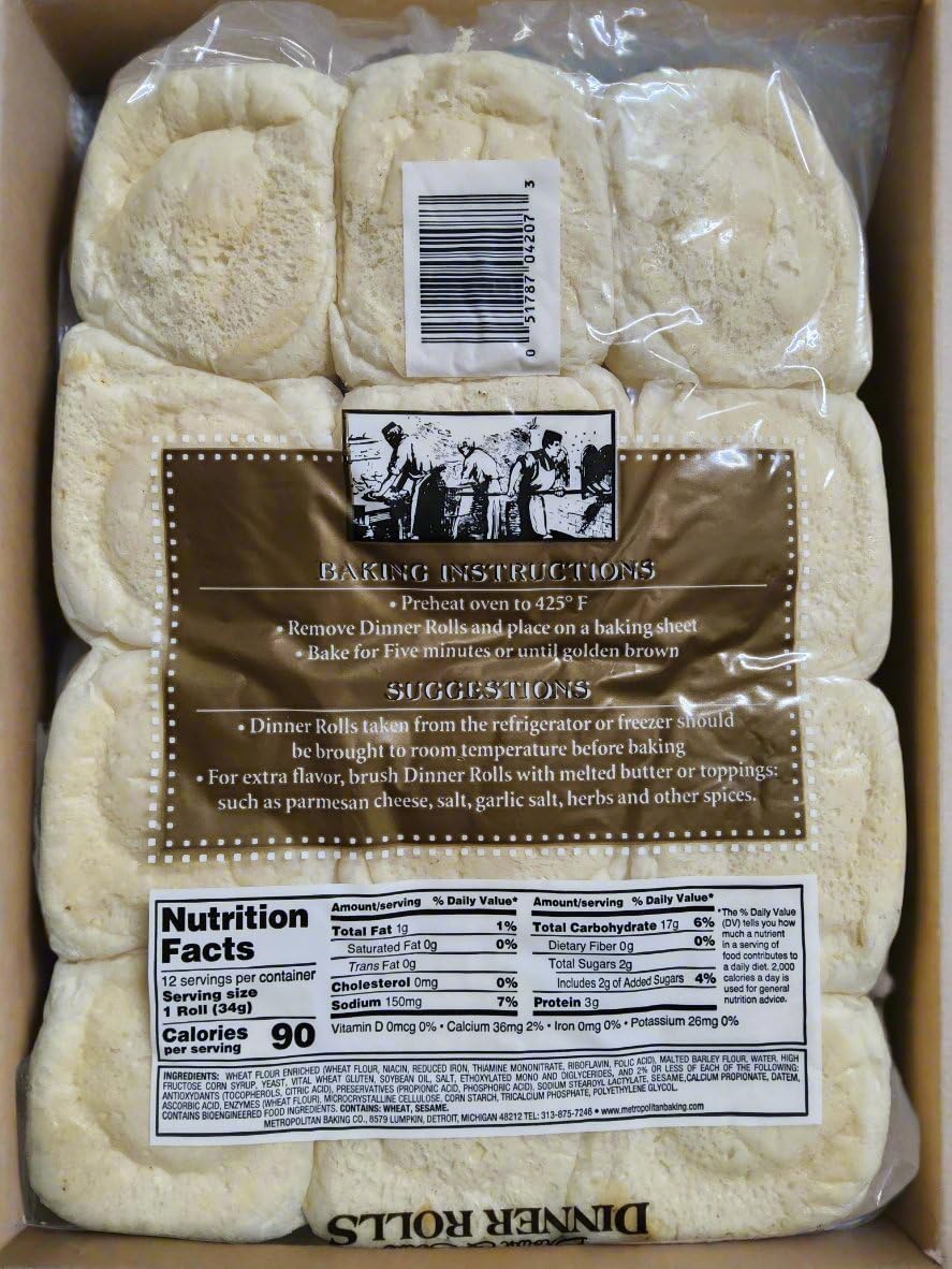 Fresh Baked Sumerian Bread Shop Metropolitan Dinner Rolls - Soft & Fluffy Artisan Bread for Dinner Parties, Holiday Gatherings & Family Meals