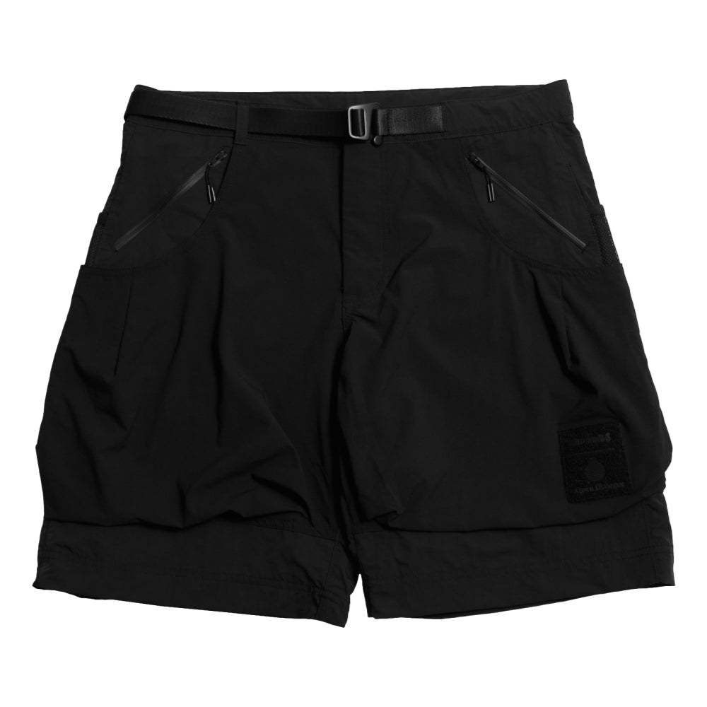 OPEN DIALOGUE X WILD THINGS Double Layer Shorts - Black | Comfortable & Stylish for Outdoor Adventures & Summer Activities