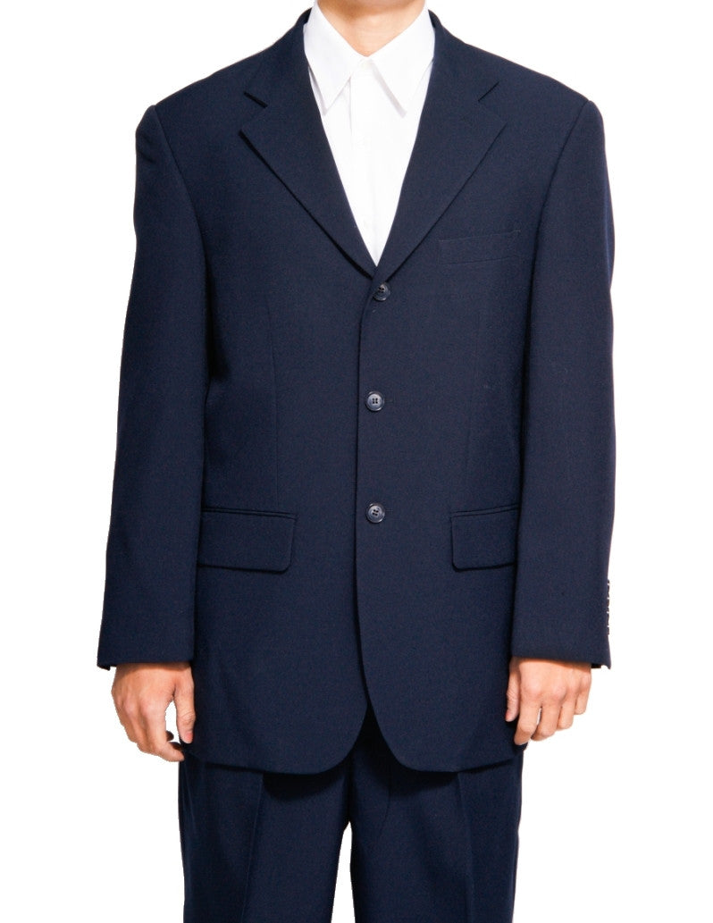 Premium Men's Navy Blue Single Breasted 3-Button Dress Suit - Formal Business Attire for Weddings, Office & Special Occasions