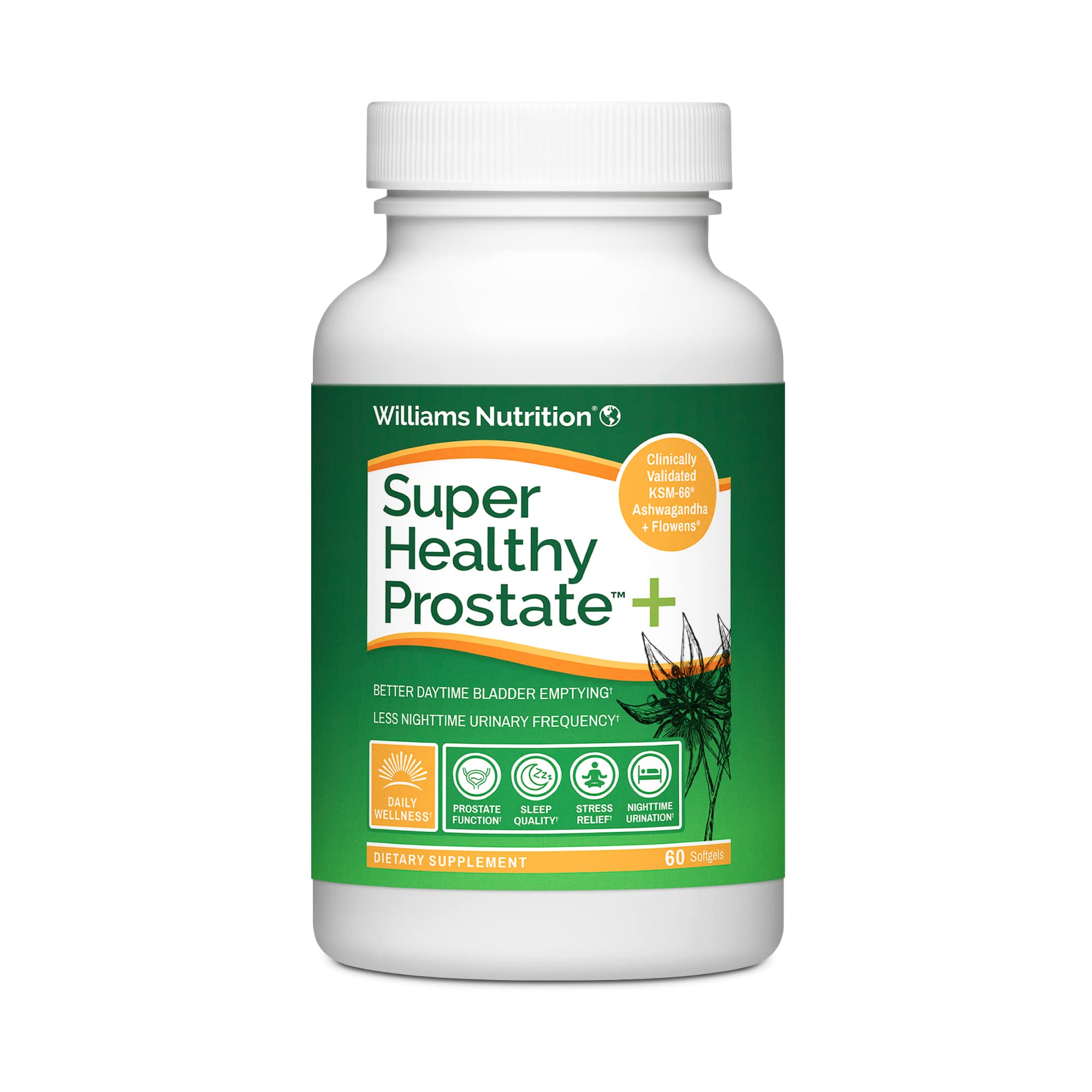 Dr. David Williams Super Healthy Prostate+ Supplement | Natural Prostate Support for Men with Ashwagandha, Enhanced Sexual Performance & Vitality | Ideal for Middle-Aged Men's Daily Wellness Routine & Nighttime Urinary Comfort