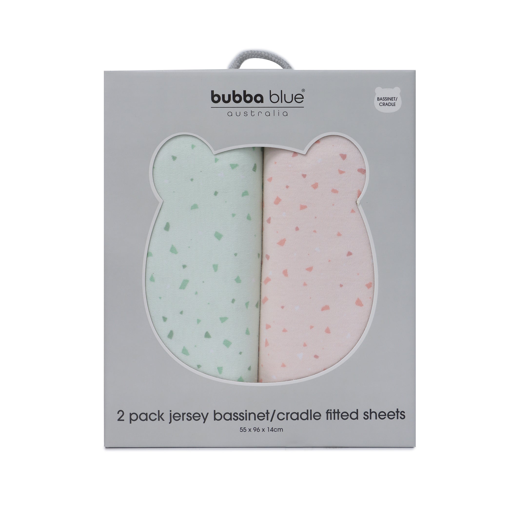 Terrazzo 2-Pack Bassinet & Cradle Fitted Sheets - Soft Baby Bedding Set in Rose & Mint Colors | Perfect for Nursery, Newborn Sleep & Travel Cribs