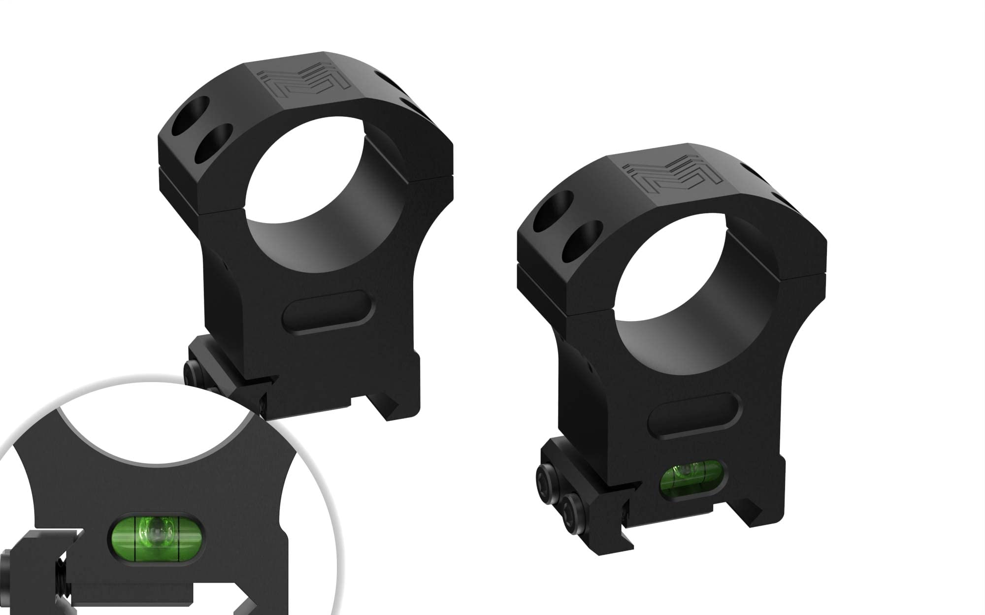Monstrum Precision Picatinny Scope Rings with Integrated Level Bubble - 1 Inch Diameter for Rifle Scopes | Perfect for Hunting, Target Shooting & Long Range Precision