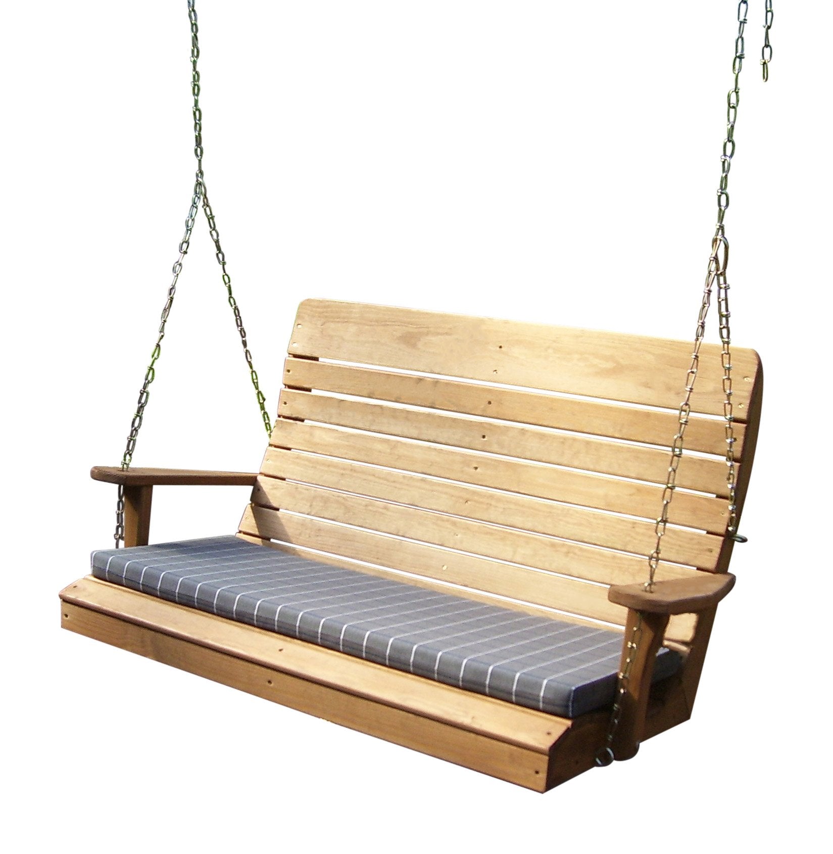 A & L Furniture Pressure Treated Pine Highback Porch Swing - Outdoor Patio Garden Bench for Relaxing in Backyard, Deck or Porch